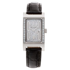 Bvlgari Rettangolo Watch in 18k White Gold with Pave Diamond Dial, Bezel