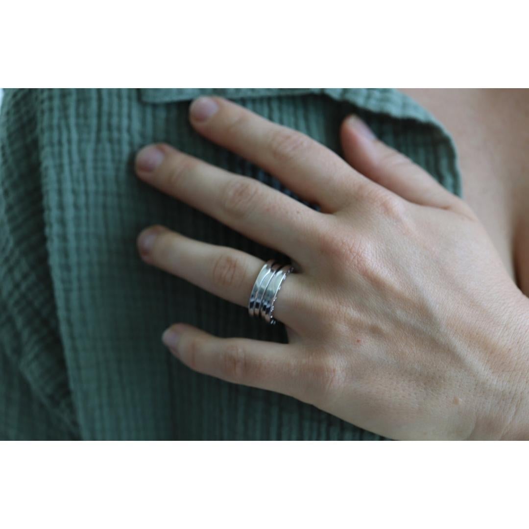 Bvlgari Ring. Bulgari B Zero 18k 750 White Gold. Bulgari Wide 18k Band. Bulgari For Sale 5