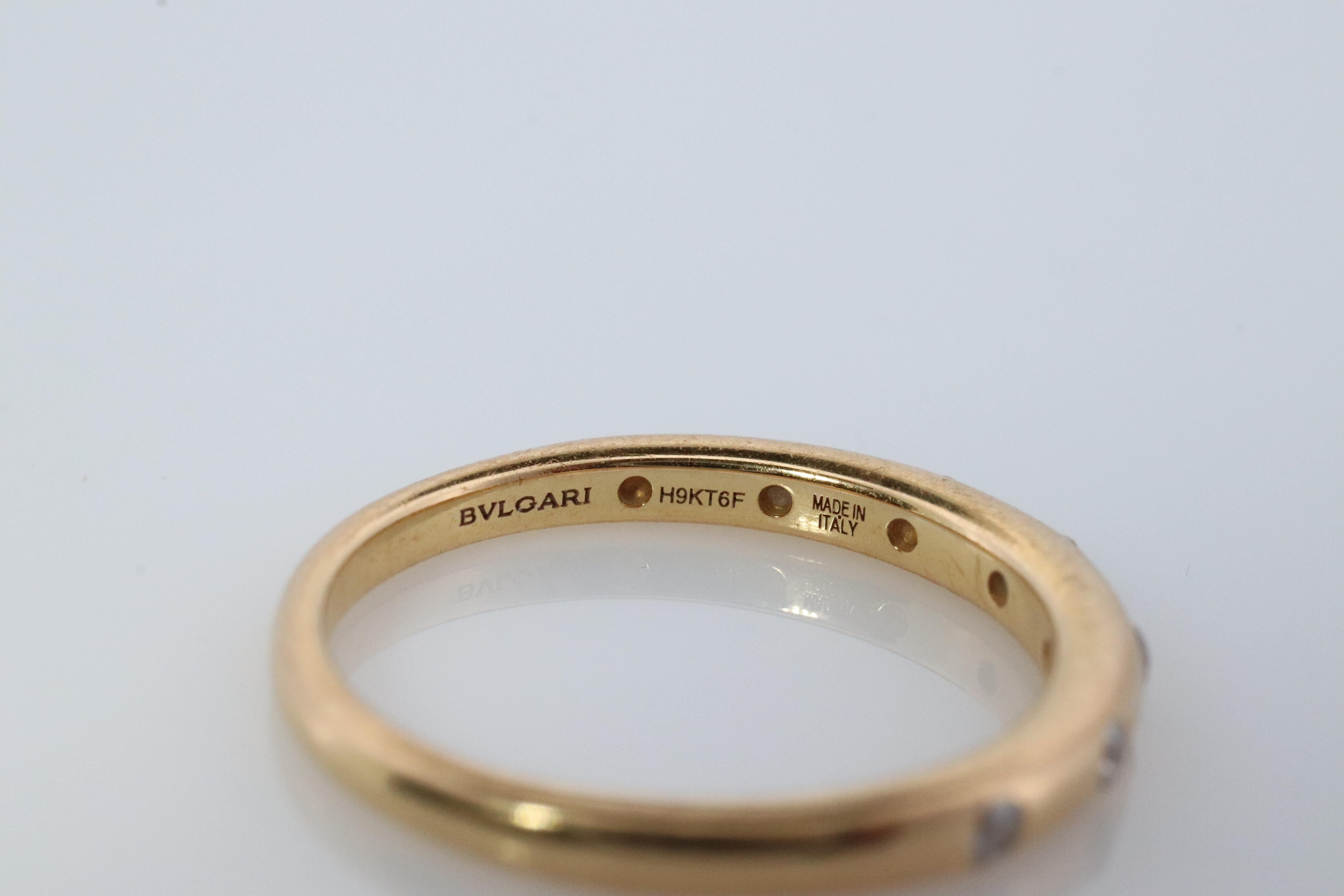 Women's Bvlgari Ring. Bulgari FEDI 18k Yellow Gold Band 7P Diamonds Genuine Bvlgari For Sale
