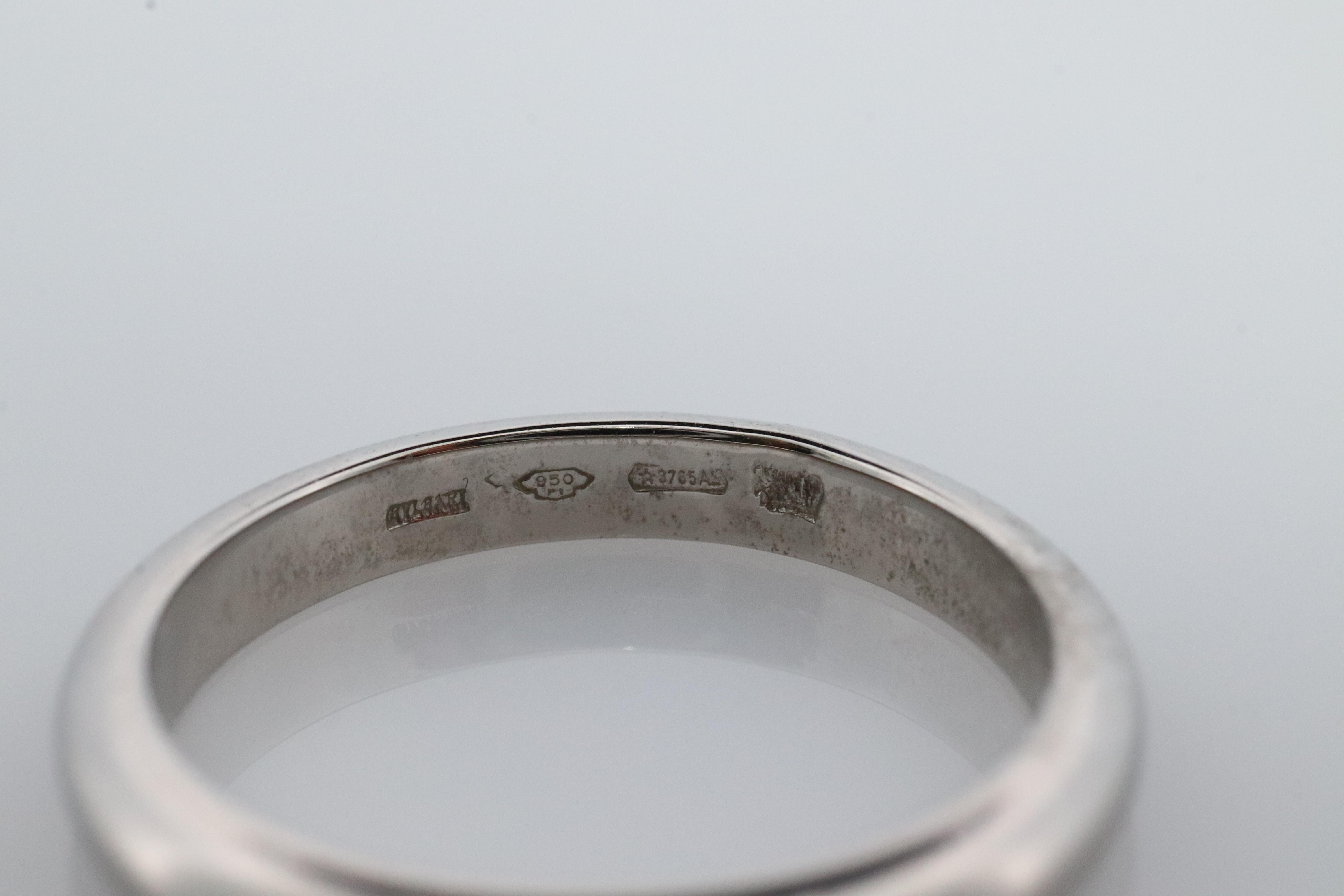 Women's Bvlgari Ring. Bulgari FEDI Platinum plain Band Pt950 Comfort Fit Genuine Bvlgari For Sale