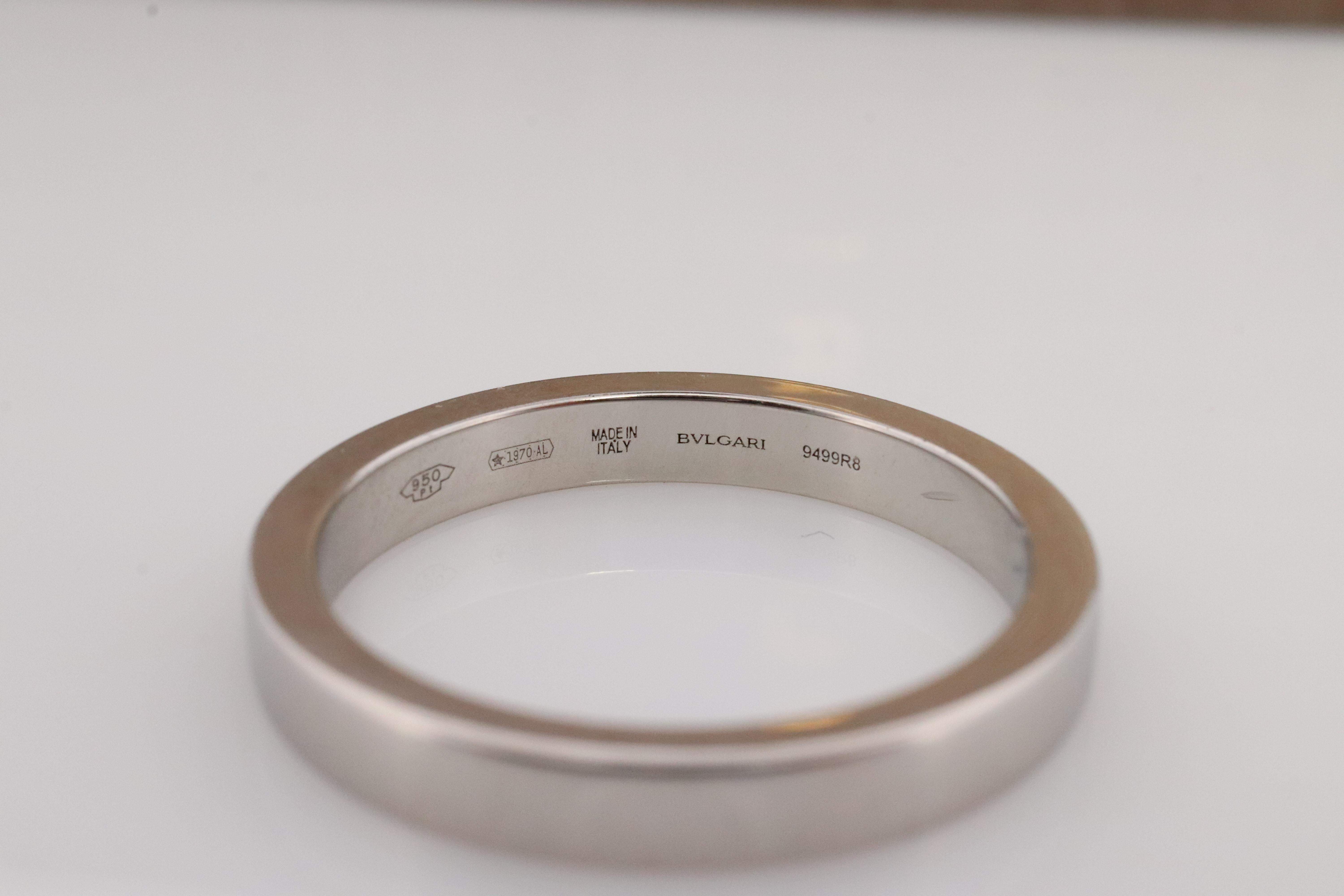 Women's or Men's Bvlgari Ring. Bulgari Marry ME Platinum plain Band Pt950 Flat Genuine Bvlgari For Sale