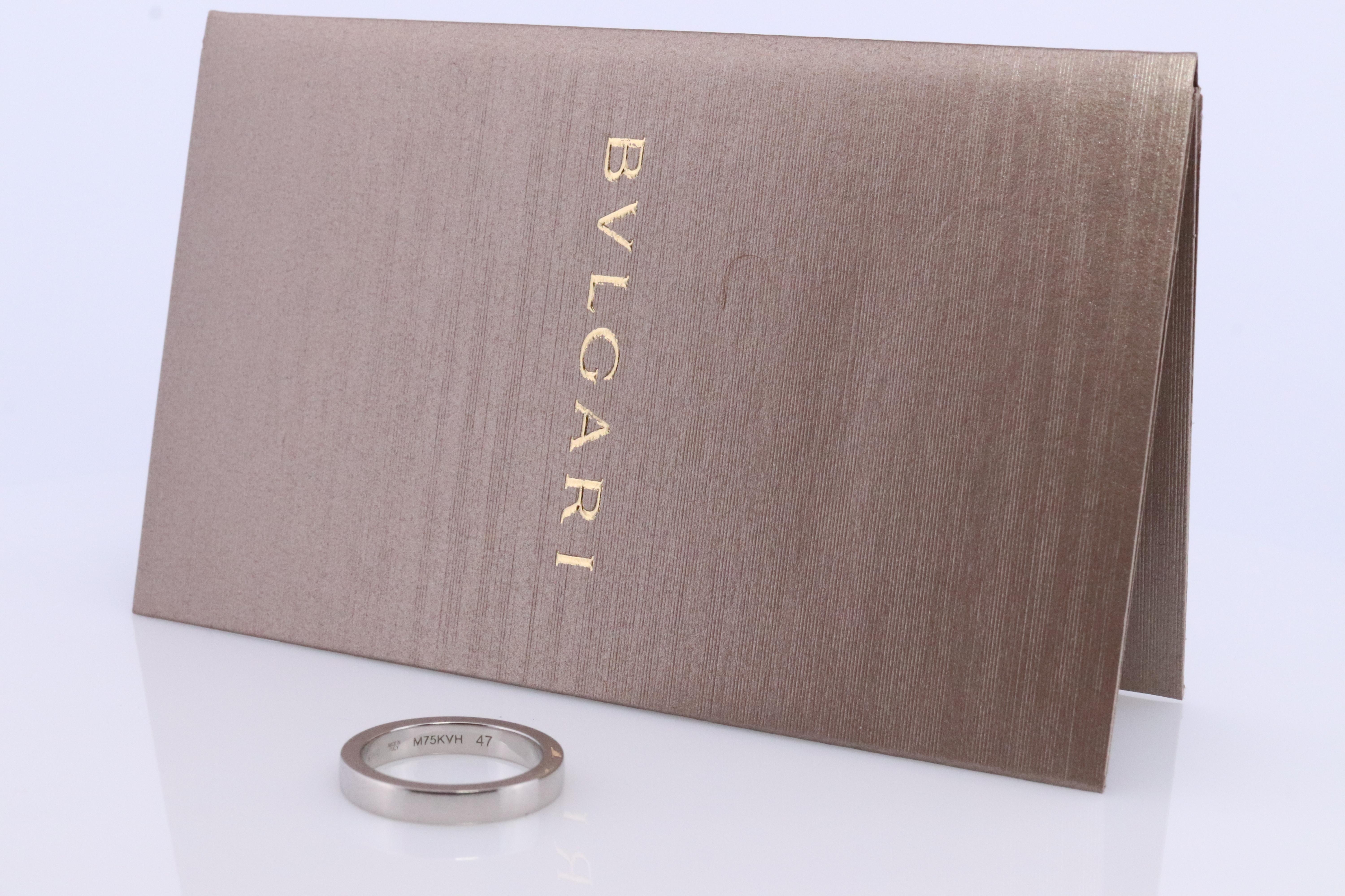 Bvlgari Ring. Bulgari Marry ME Platinum plain Band Pt950 Flat Genuine Bvlgari For Sale 1