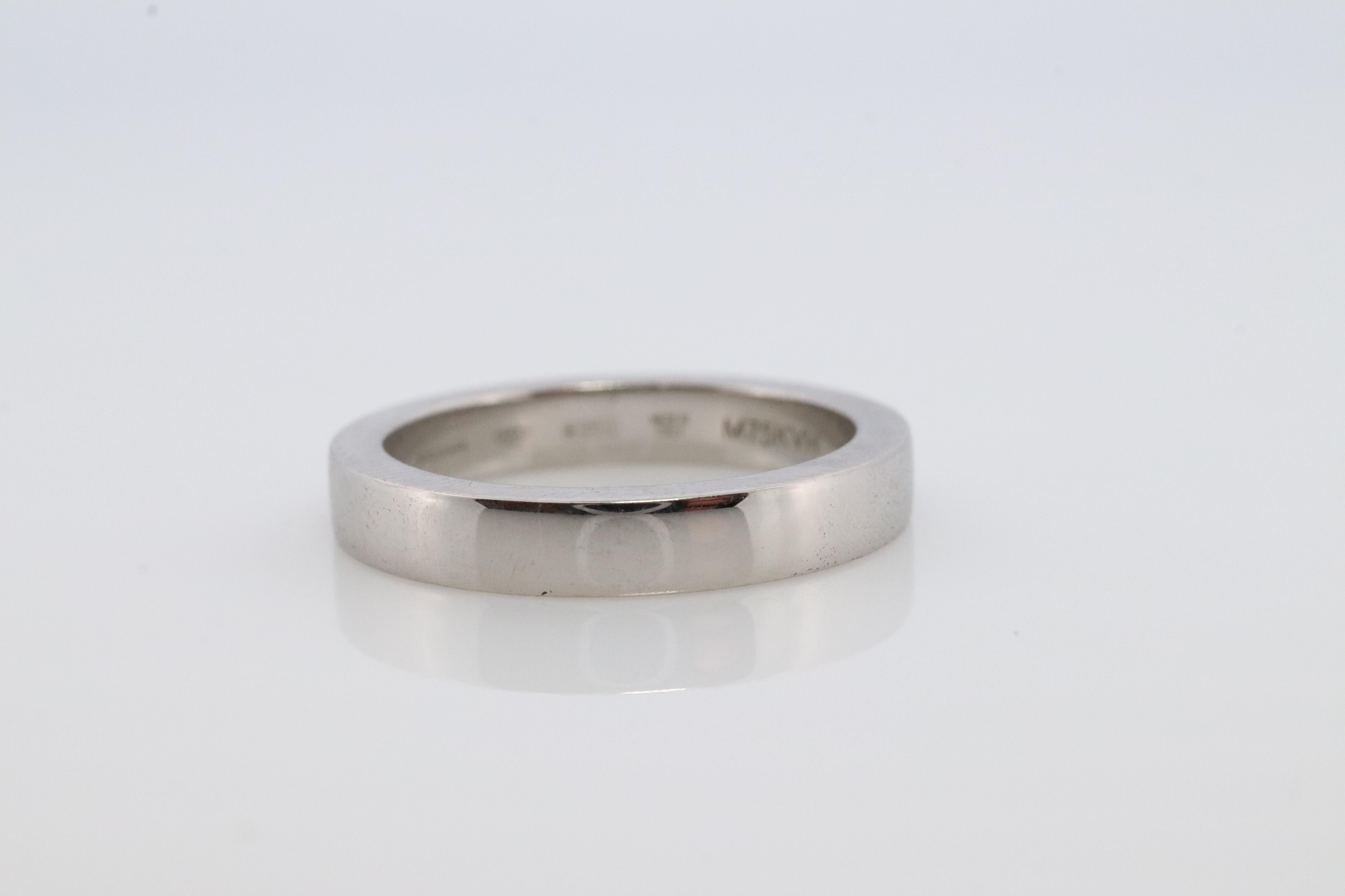 Bvlgari Ring. Bulgari Marry ME Platinum plain Band Pt950 Flat Genuine Bvlgari For Sale 2