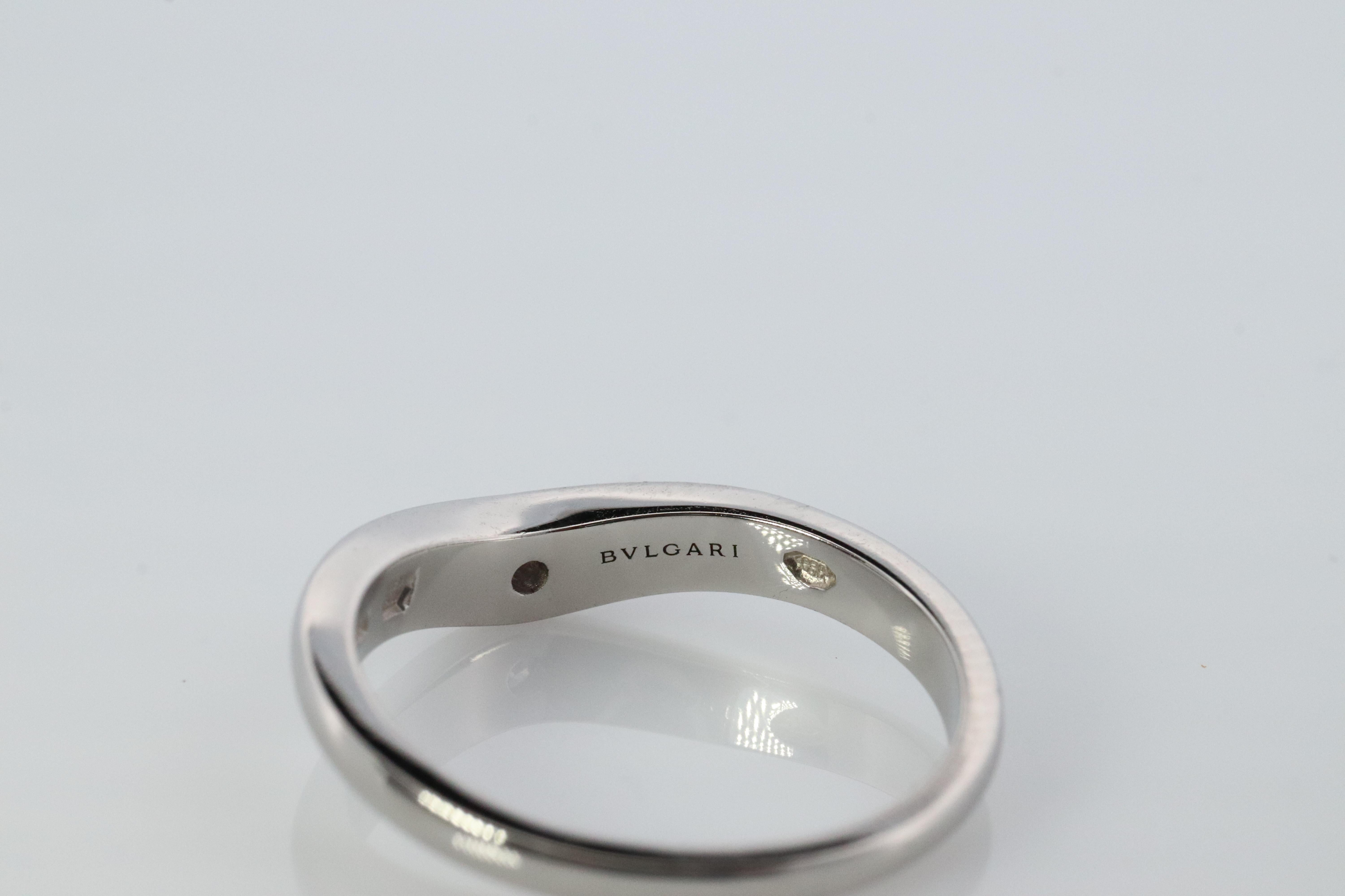 Taglio rotondo Anello Bvlgari. Corona PT950 Platino Diamante solitario Bulgari Band. in vendita