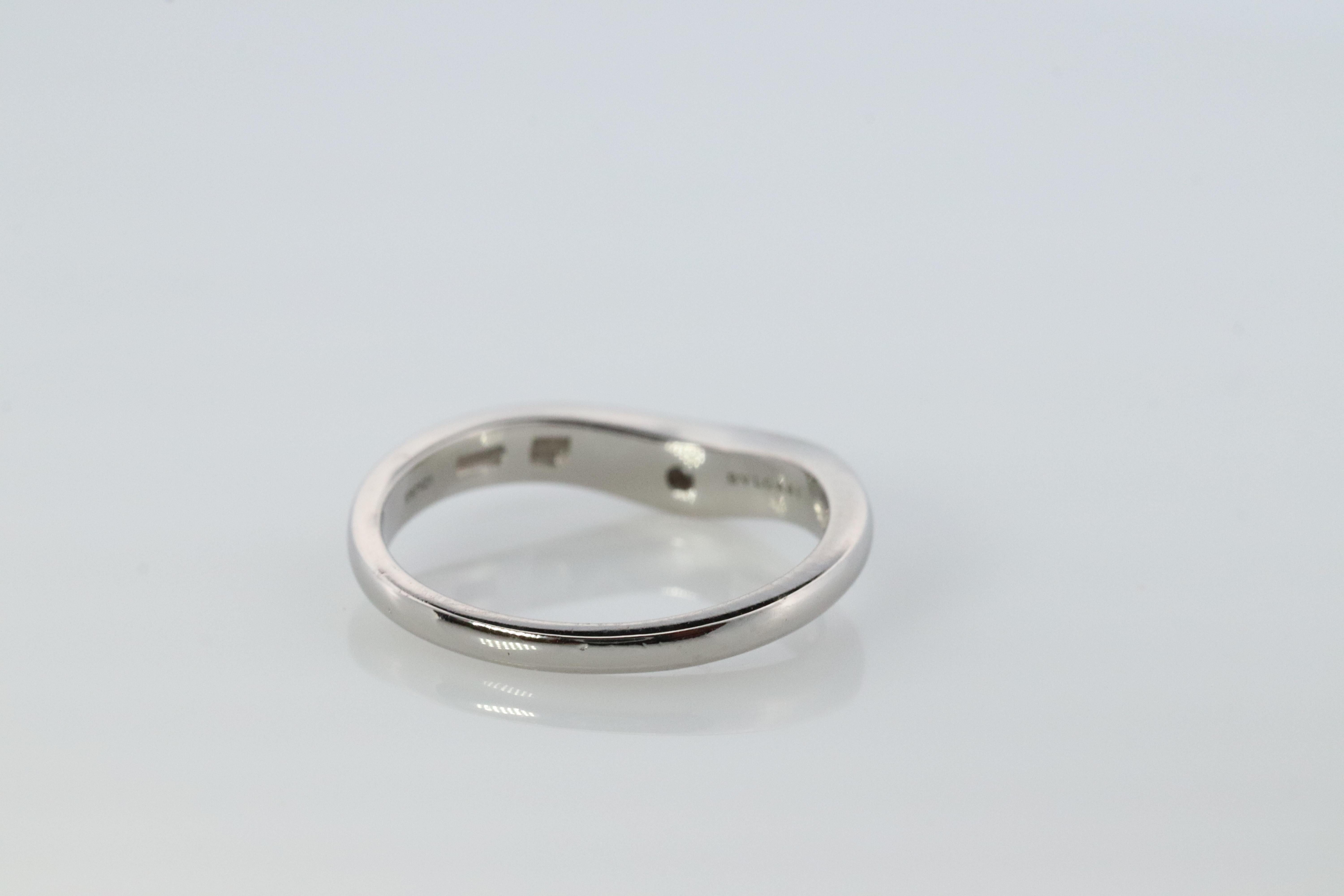 Anello Bvlgari. Corona PT950 Platino Diamante solitario Bulgari Band. In condizioni buone in vendita a Port Charlotte, FL