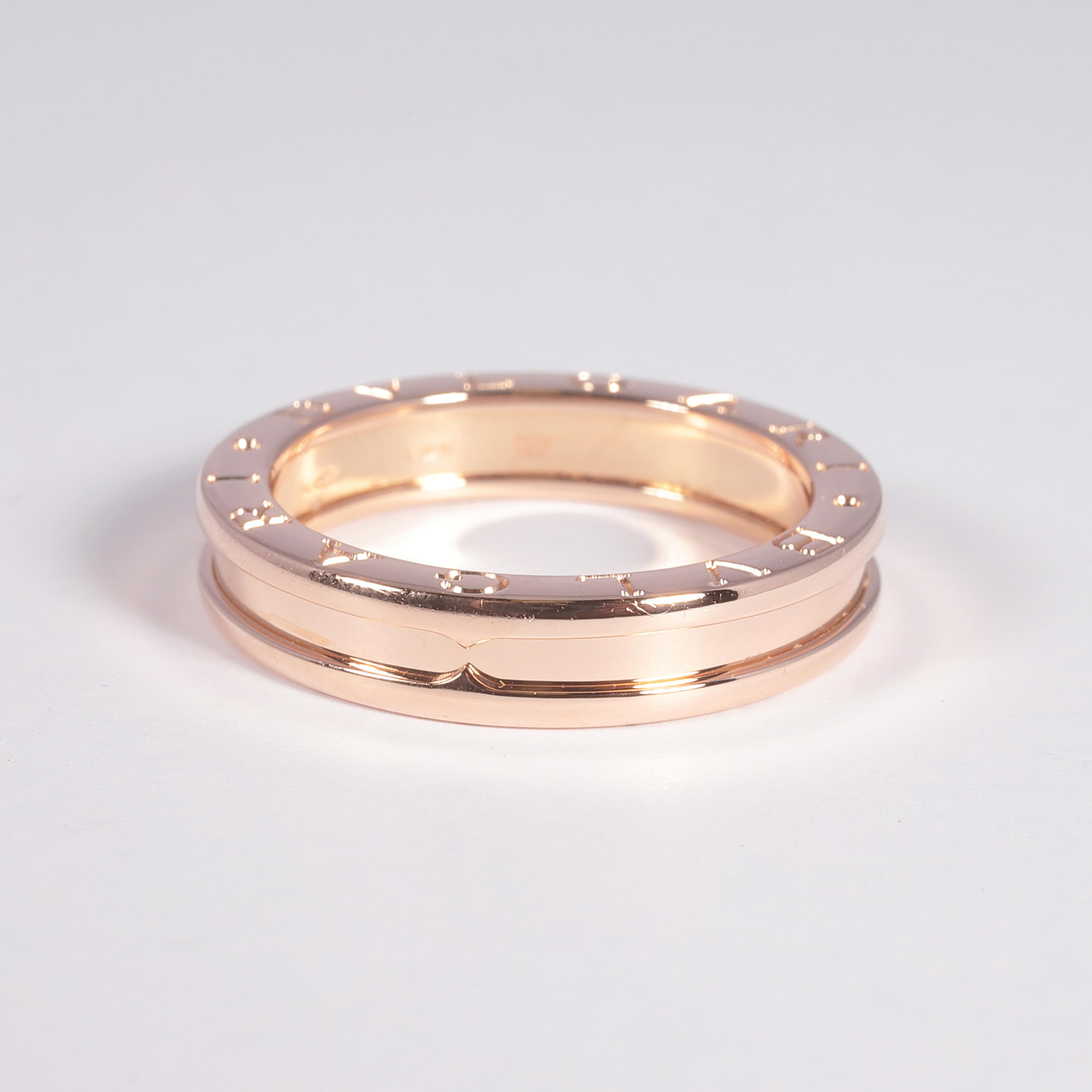 Women's or Men's Bvlgari Ring in 18 Karat Rose Gold