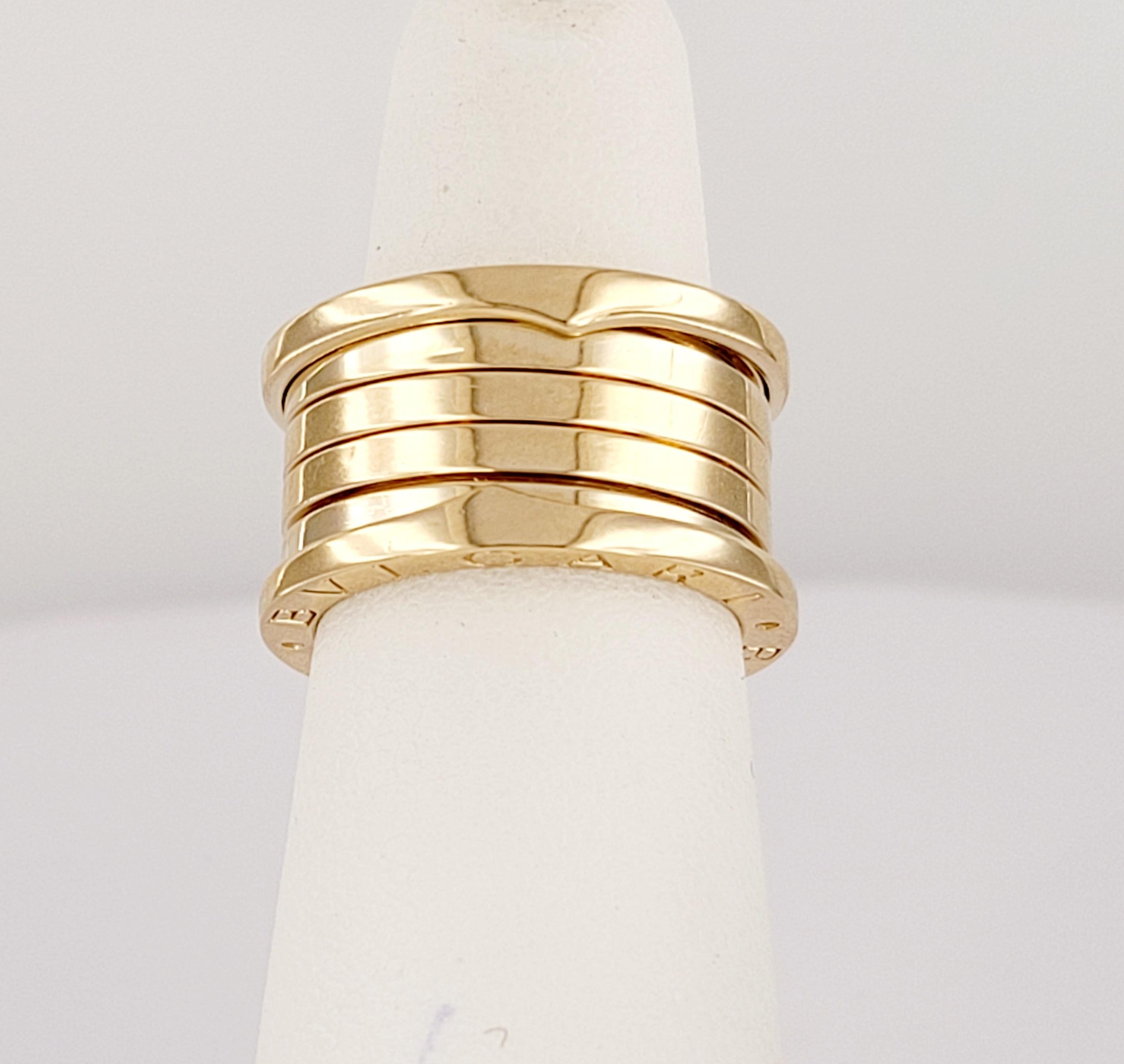 BVLGARI Bague en or jaune 18 carats taille 5,5 Pour femmes en vente