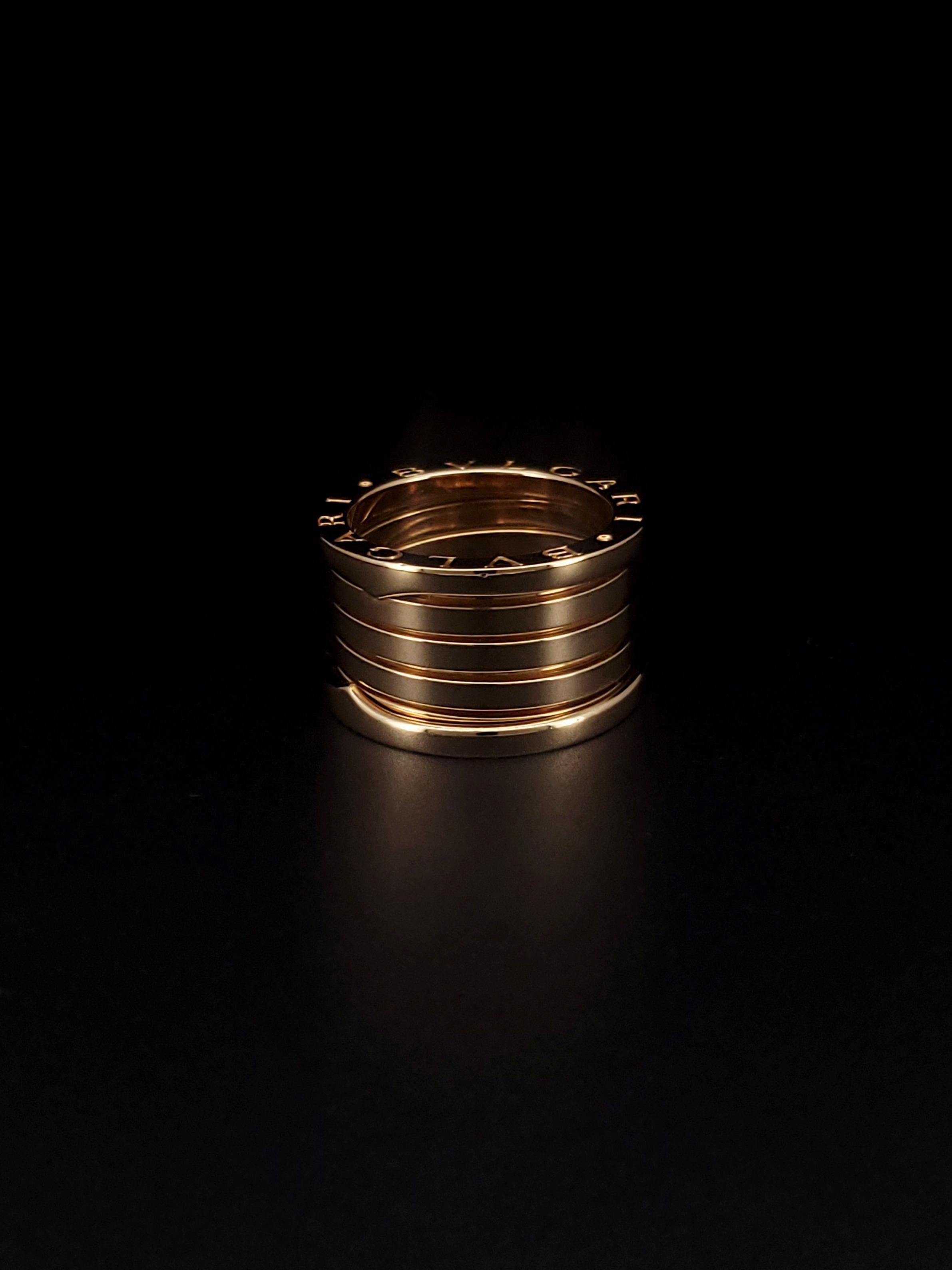 BVLGARI Bague en or jaune 18 carats taille 5,5 en vente 1