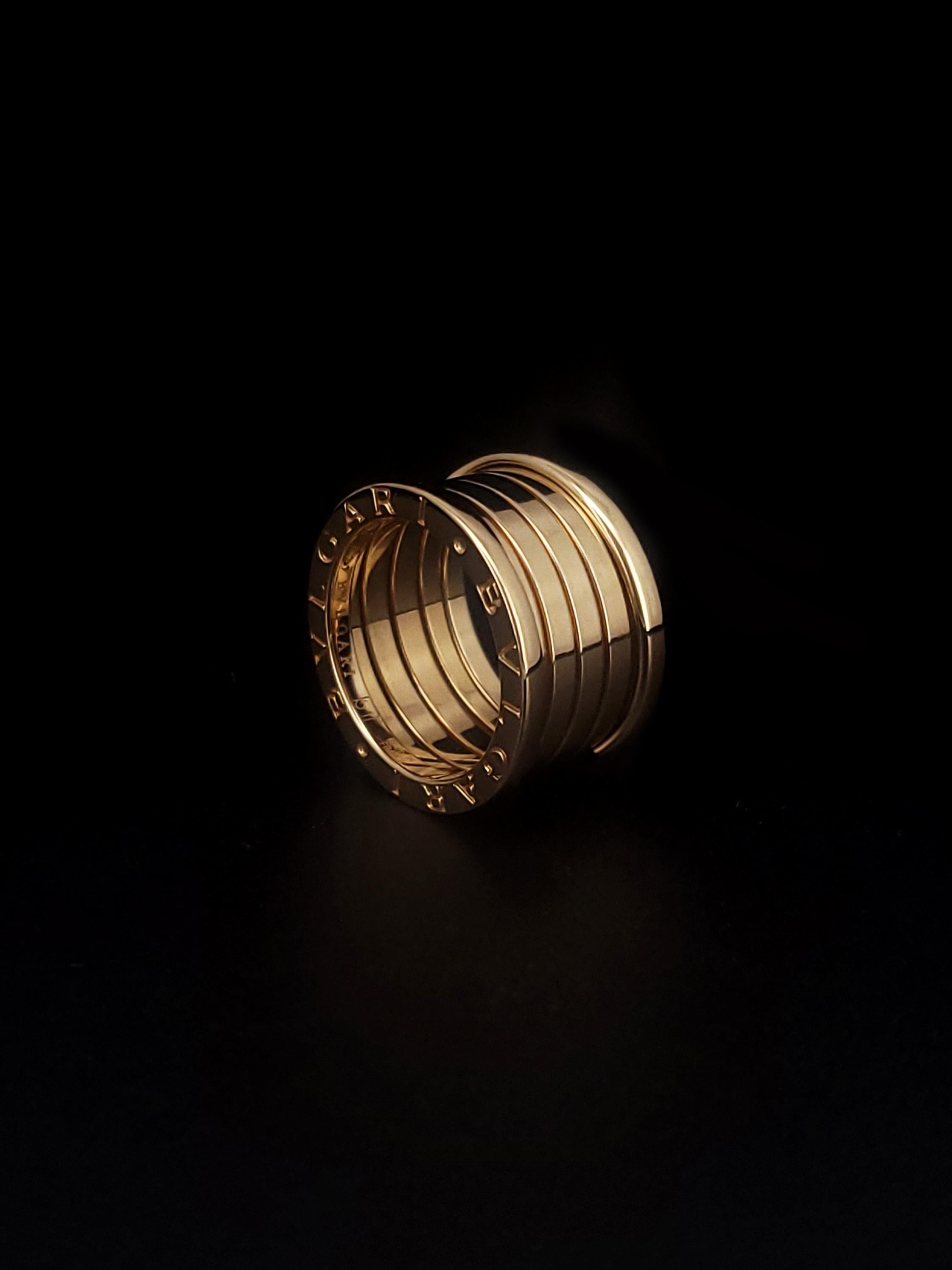 BVLGARI Bague en or jaune 18 carats taille 5,5 en vente 2