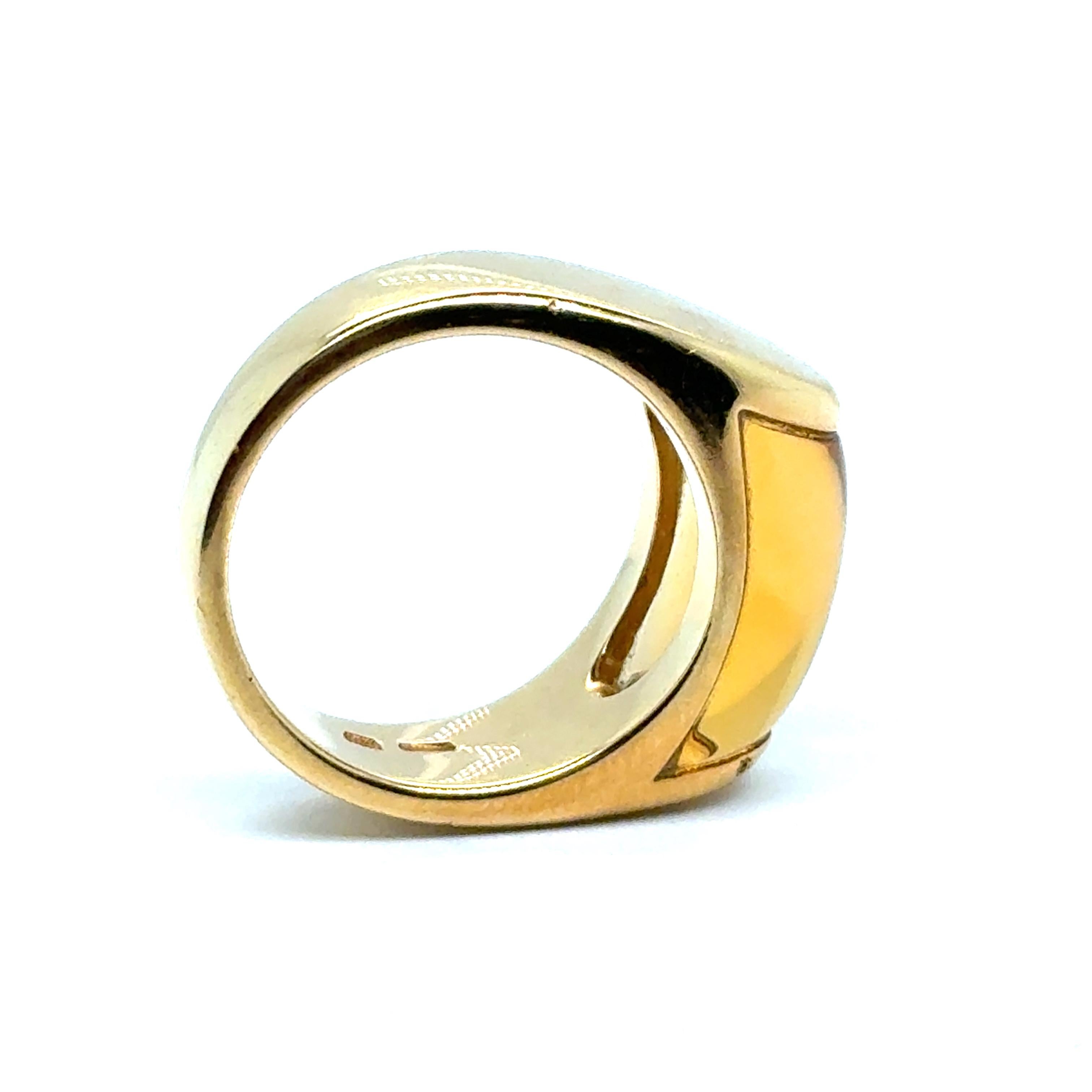 Bvlgari Ring with Citrine in 18 Karat Yellow Gold Artista en venta