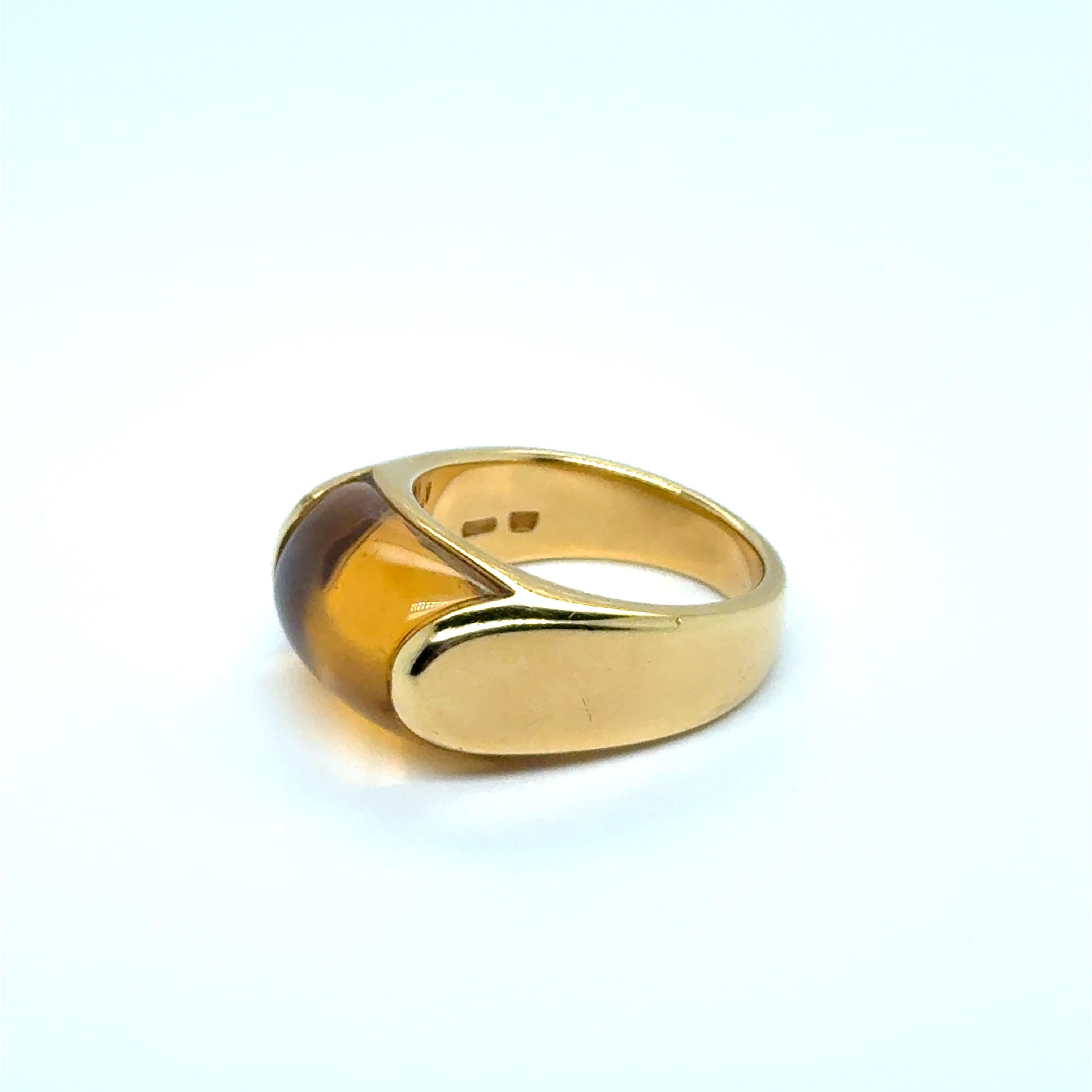Bvlgari Ring with Citrine in 18 Karat Yellow Gold en Bueno estado para la venta en Lucerne, CH