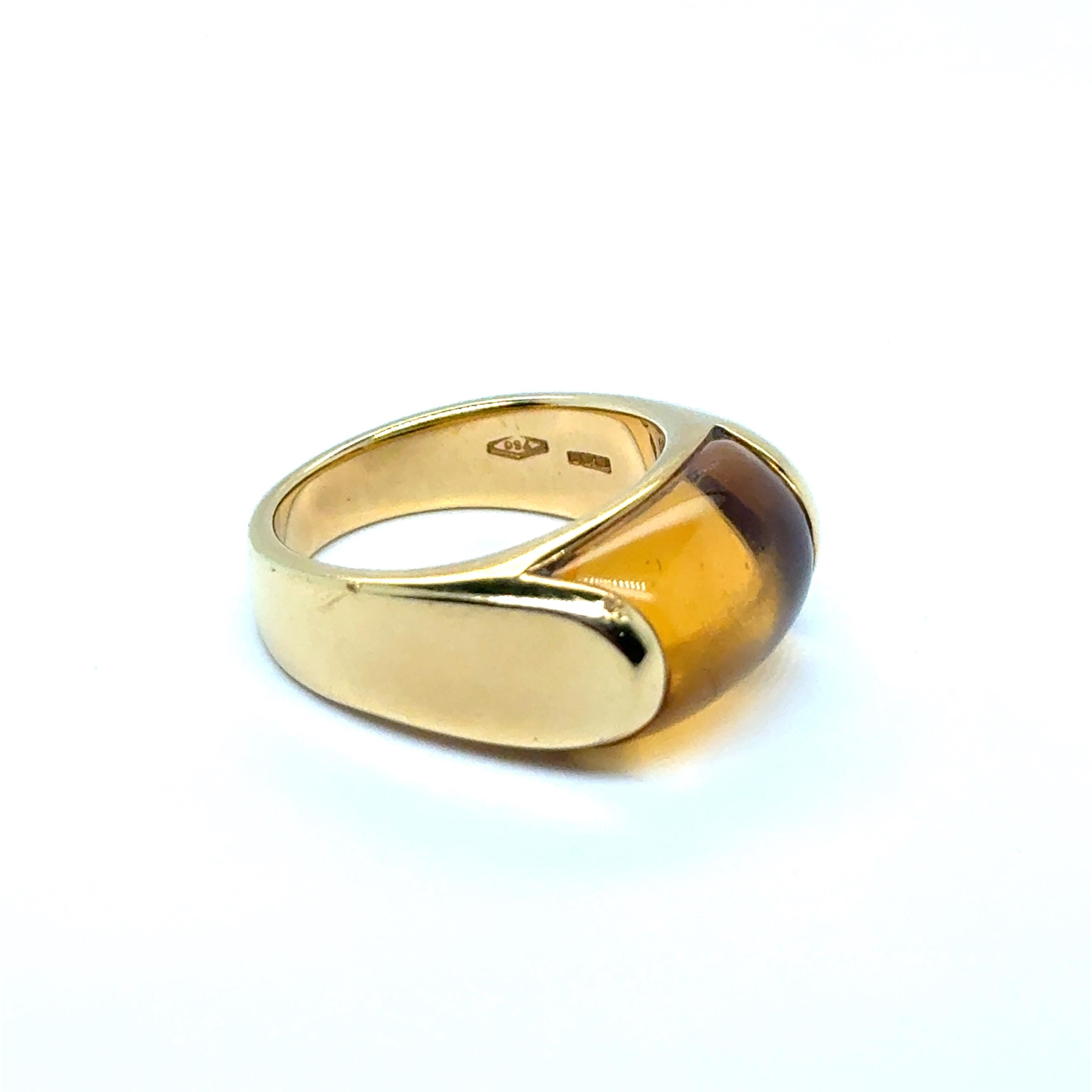 Femenino o masculino Bvlgari Ring with Citrine in 18 Karat Yellow Gold en venta
