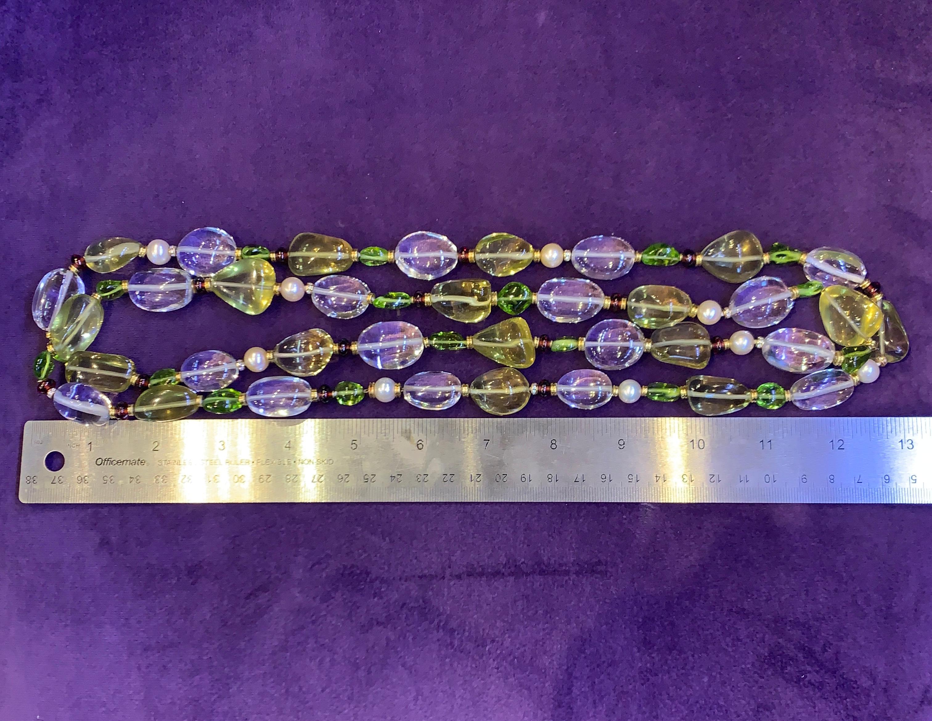 Collana di cristalli di rocca, tormalina e peridoto Bvlgari in vendita 6