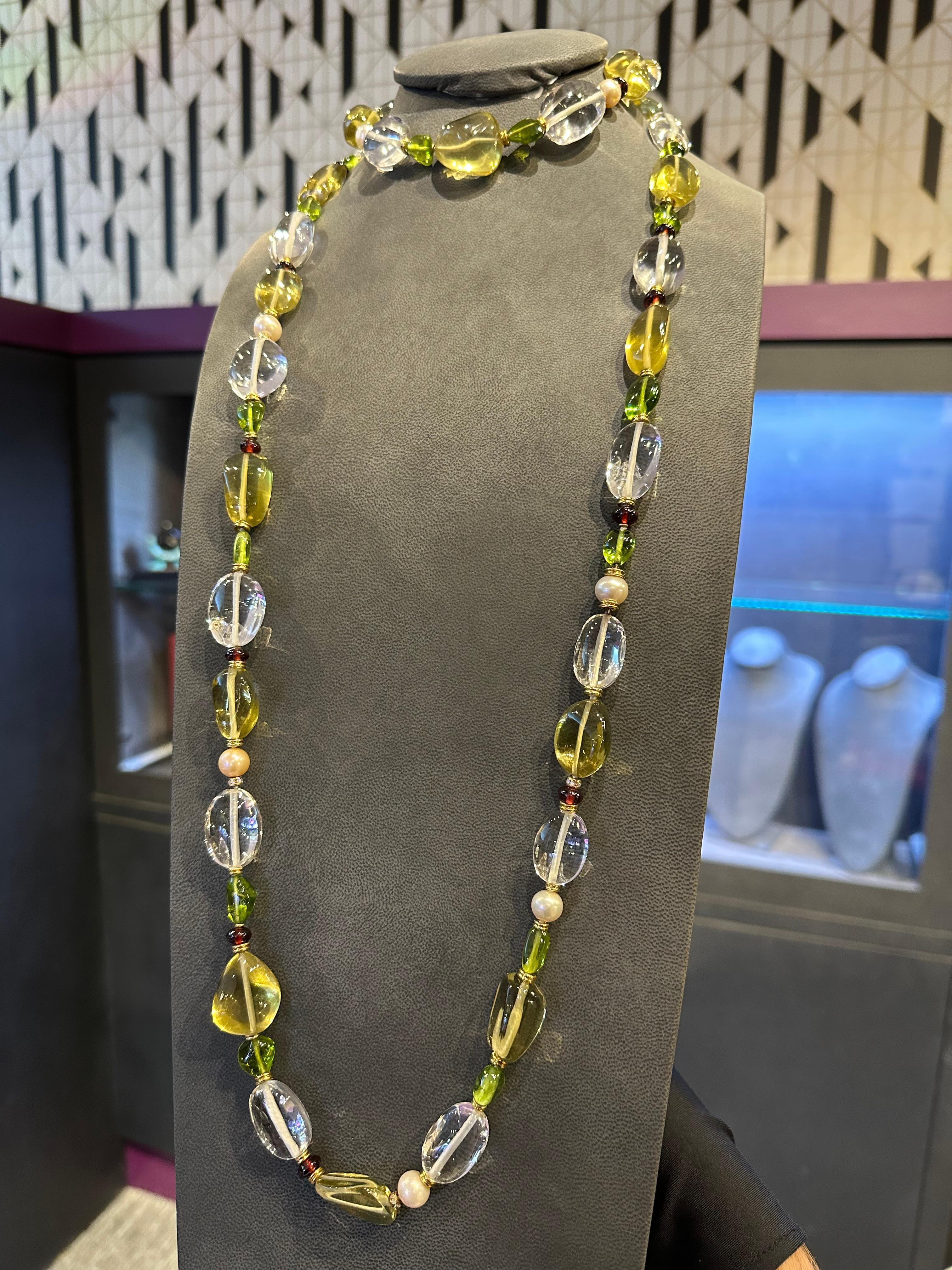 Collana di cristalli di rocca, tormalina e peridoto Bvlgari in vendita 7
