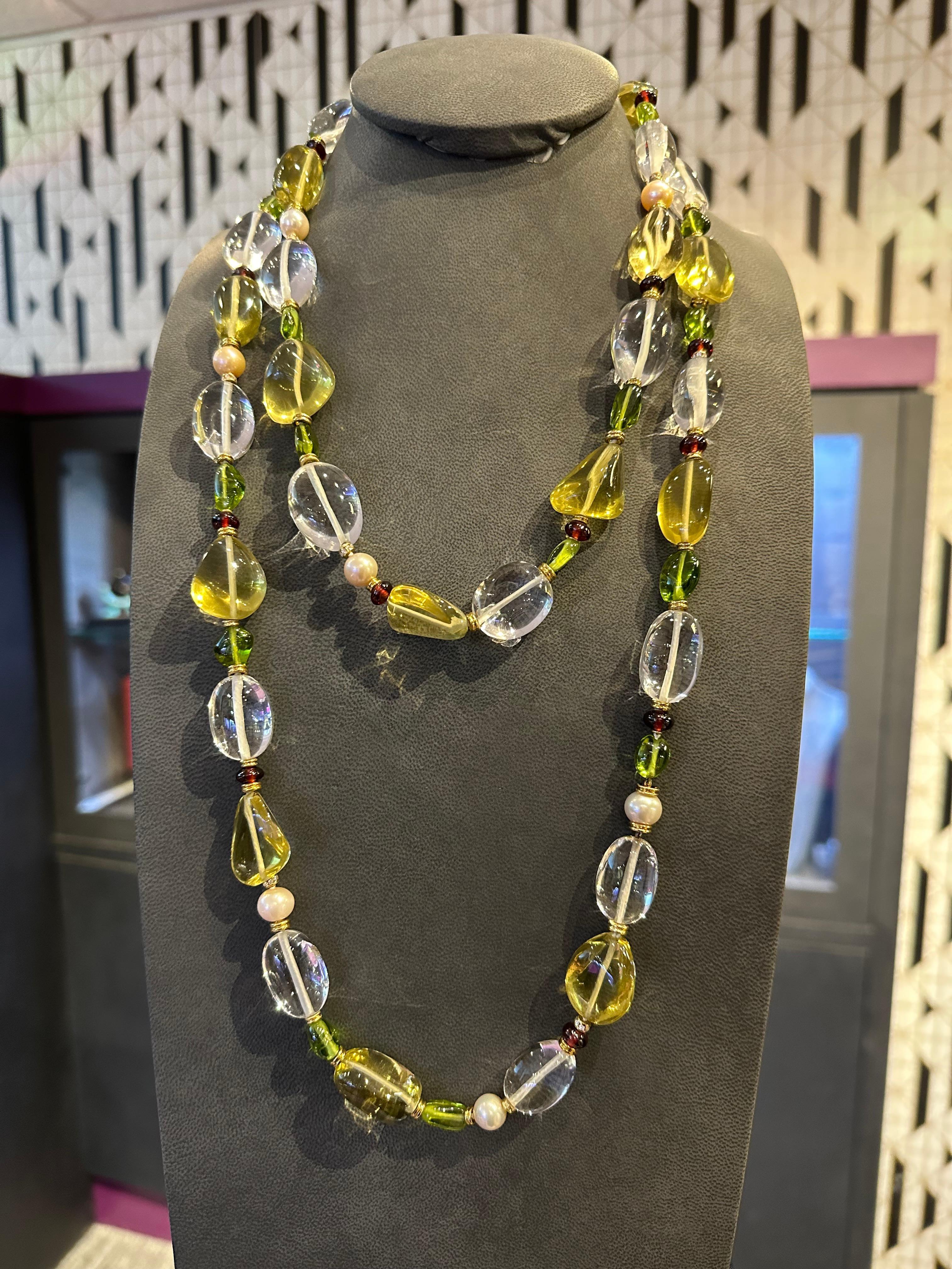 Collana di cristalli di rocca, tormalina e peridoto Bvlgari in vendita 9