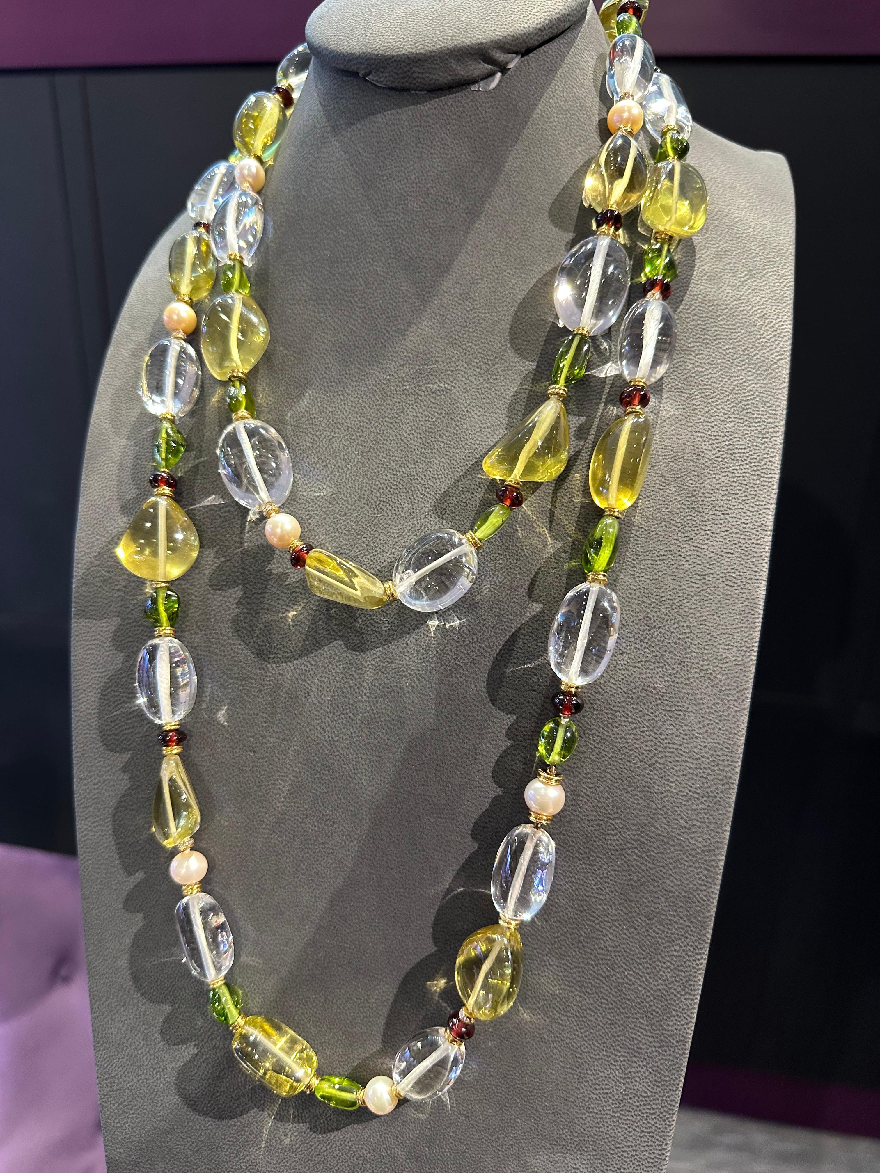 Collana di cristalli di rocca, tormalina e peridoto Bvlgari in vendita 10