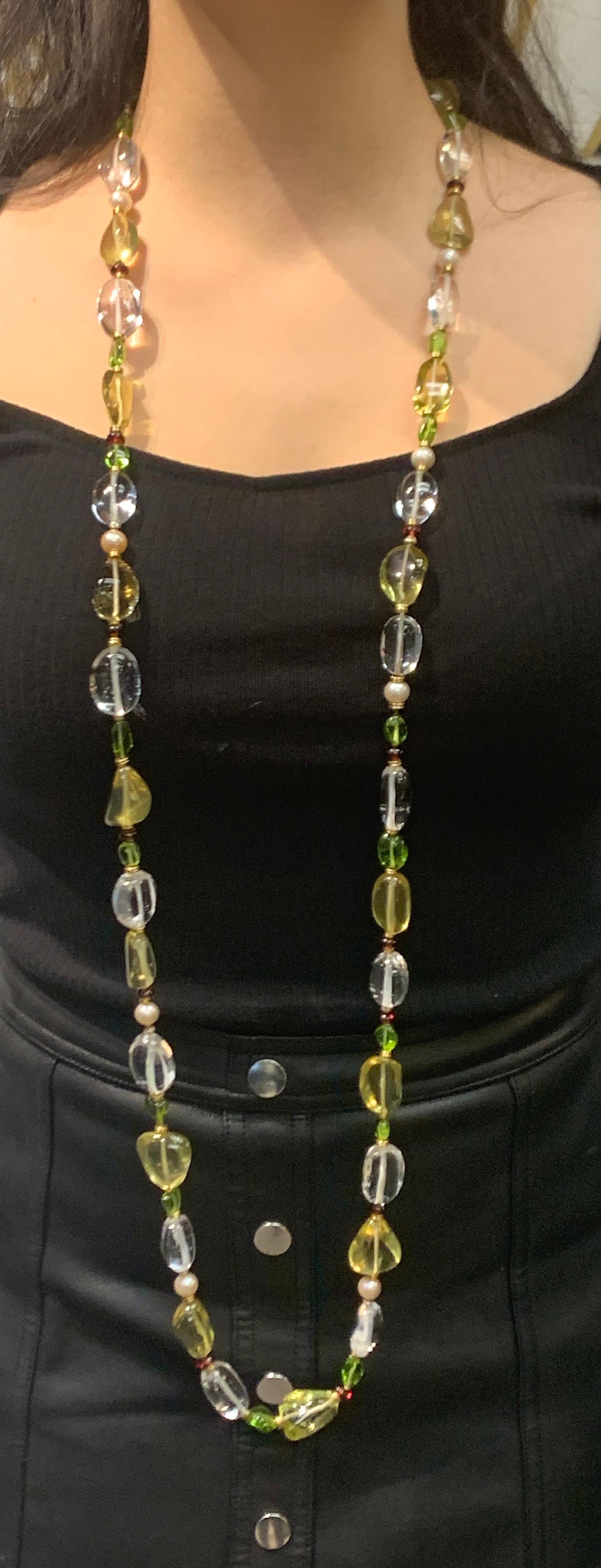Collana di cristalli di rocca, tormalina e peridoto Bvlgari In condizioni ottime in vendita a New York, NY