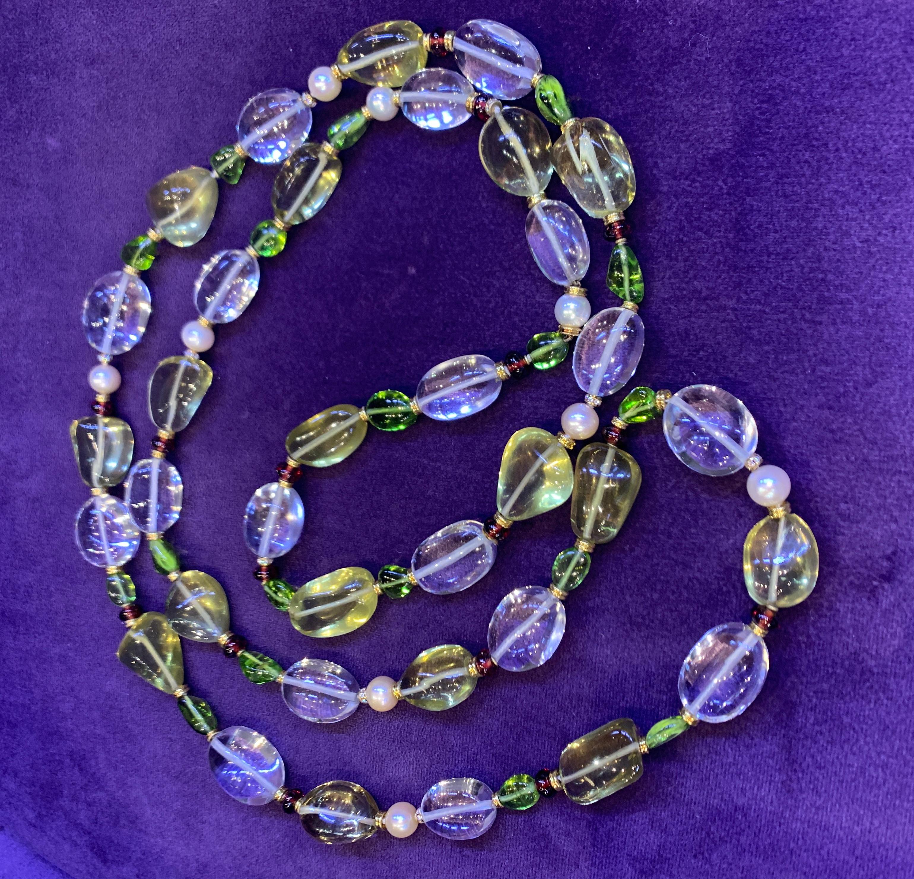 Collana di cristalli di rocca, tormalina e peridoto Bvlgari in vendita 2