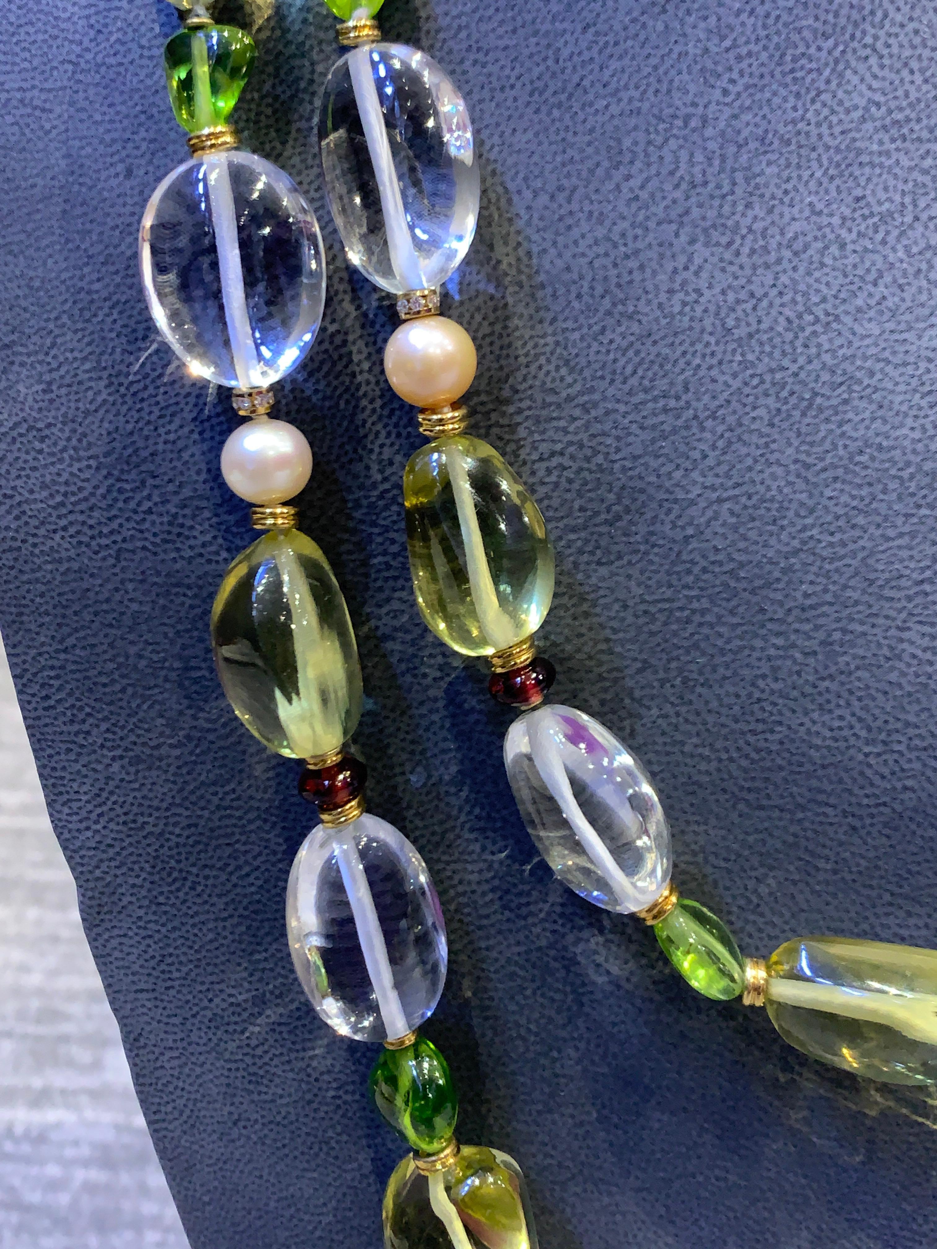Collana di cristalli di rocca, tormalina e peridoto Bvlgari in vendita 3
