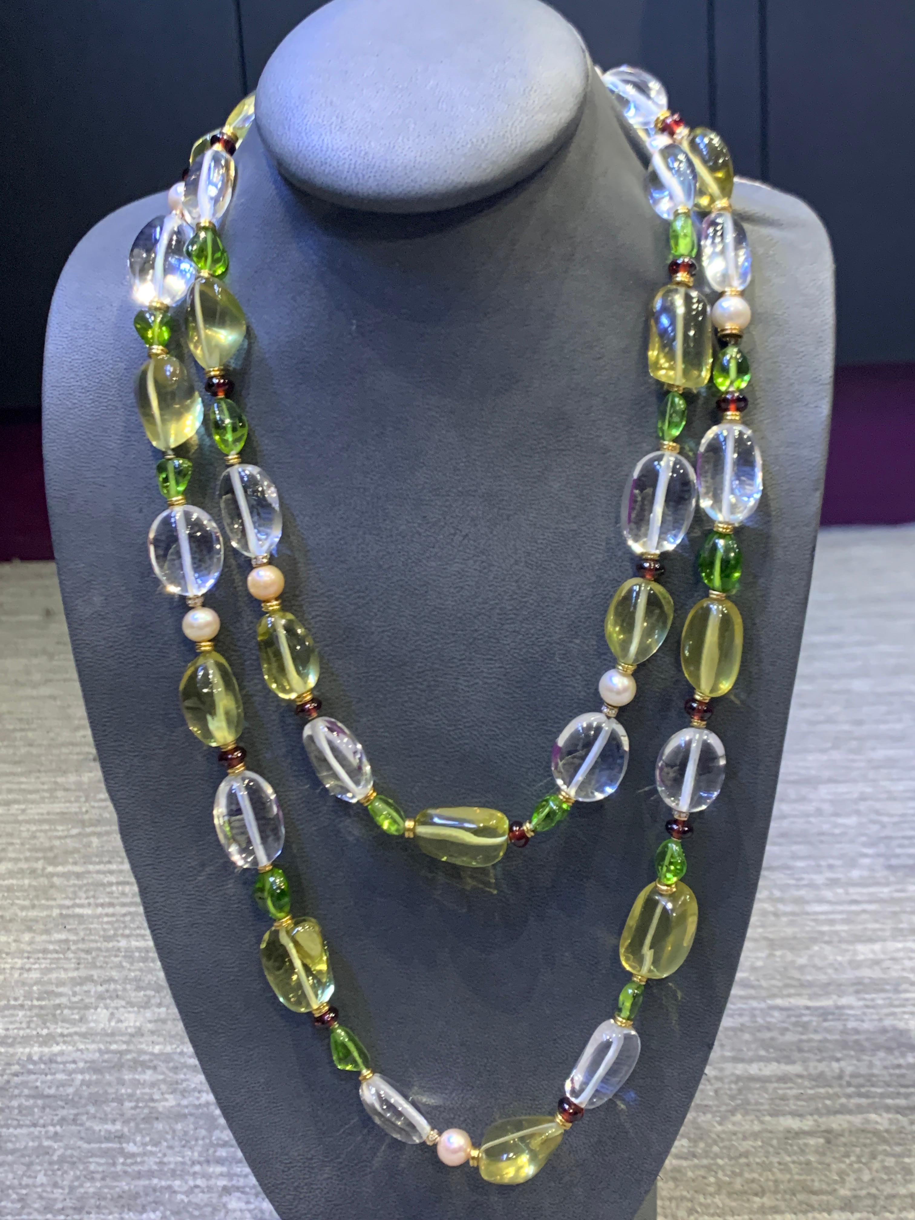 Collana di cristalli di rocca, tormalina e peridoto Bvlgari in vendita 4