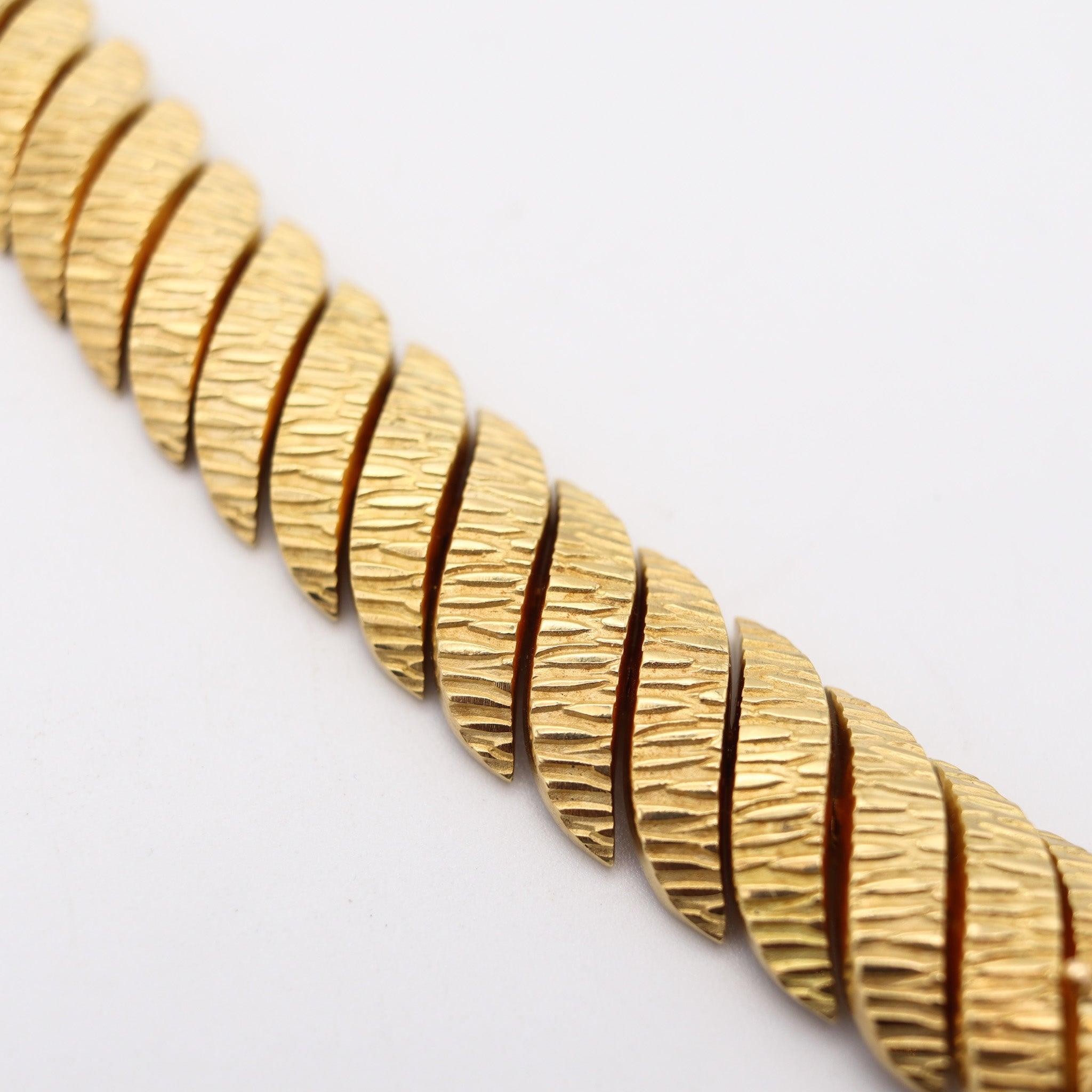 BVLGARI Roma 1960 Bracciale flessibile articolato in oro giallo massiccio 18Kt in vendita 2