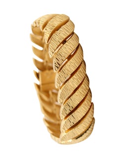 BVLGARI Roma 1960 Gegliedertes, flexibles Armband aus massivem 18 Karat Gelbgold