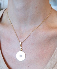 BVLGARI Roma 1970 Geometric Pendant Necklace Chain In Solid 18Kt Yellow Gold