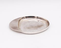 Bvlgari Roma 1970 Modernist Geometric Oval Tray in Solid .925 Sterling Silver