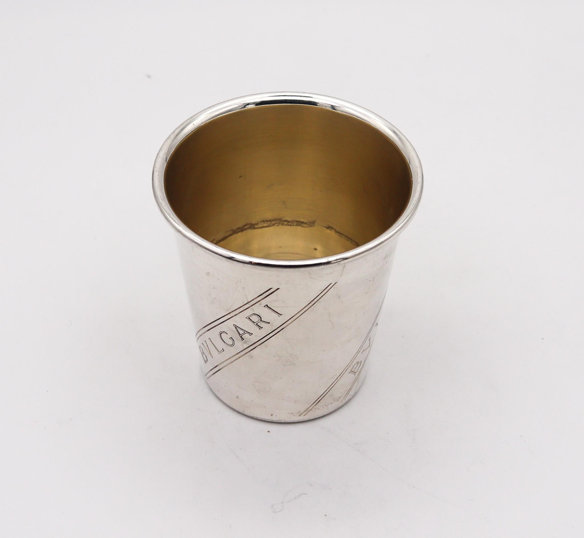 Bvlgari Roma 1970 Modernist Shot Cup Becher in massivem .925 Sterling Silber für Damen oder Herren im Angebot