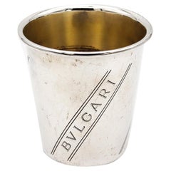 Bvlgari Roma 1970 Modernist Shot Cup Tumbler in Solid .925 Sterling Silver
