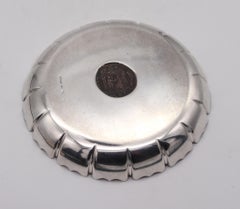 Bvlgari Roma 1970 Moneta Champagne Bottle Coaster .925 Sterling with Roman Coin