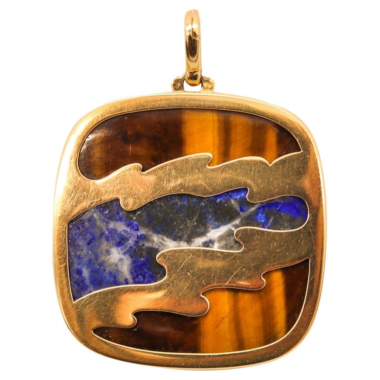 Broche Signée Tami Dean - Or 18K Et 14K Multi-tons - Opale Et Tourmaline - Design Animalier Moderniste