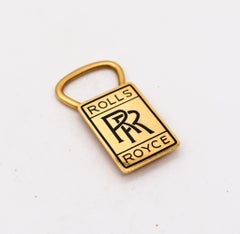 Bvlgari Roma 1970 Rolls Royce Key Chain In 18Kt Yellow Gold With Black Enamel