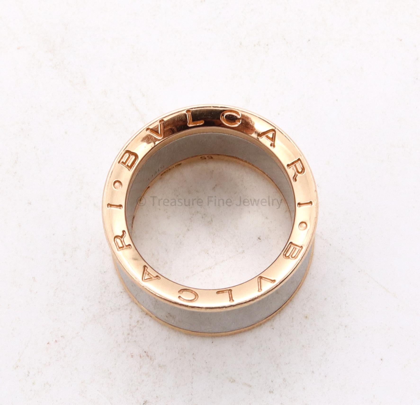 Bvlgari Roma Anish Kapoor Sculptural B-Zero1 Ring in 18Kt Rose Gold and Steel 1