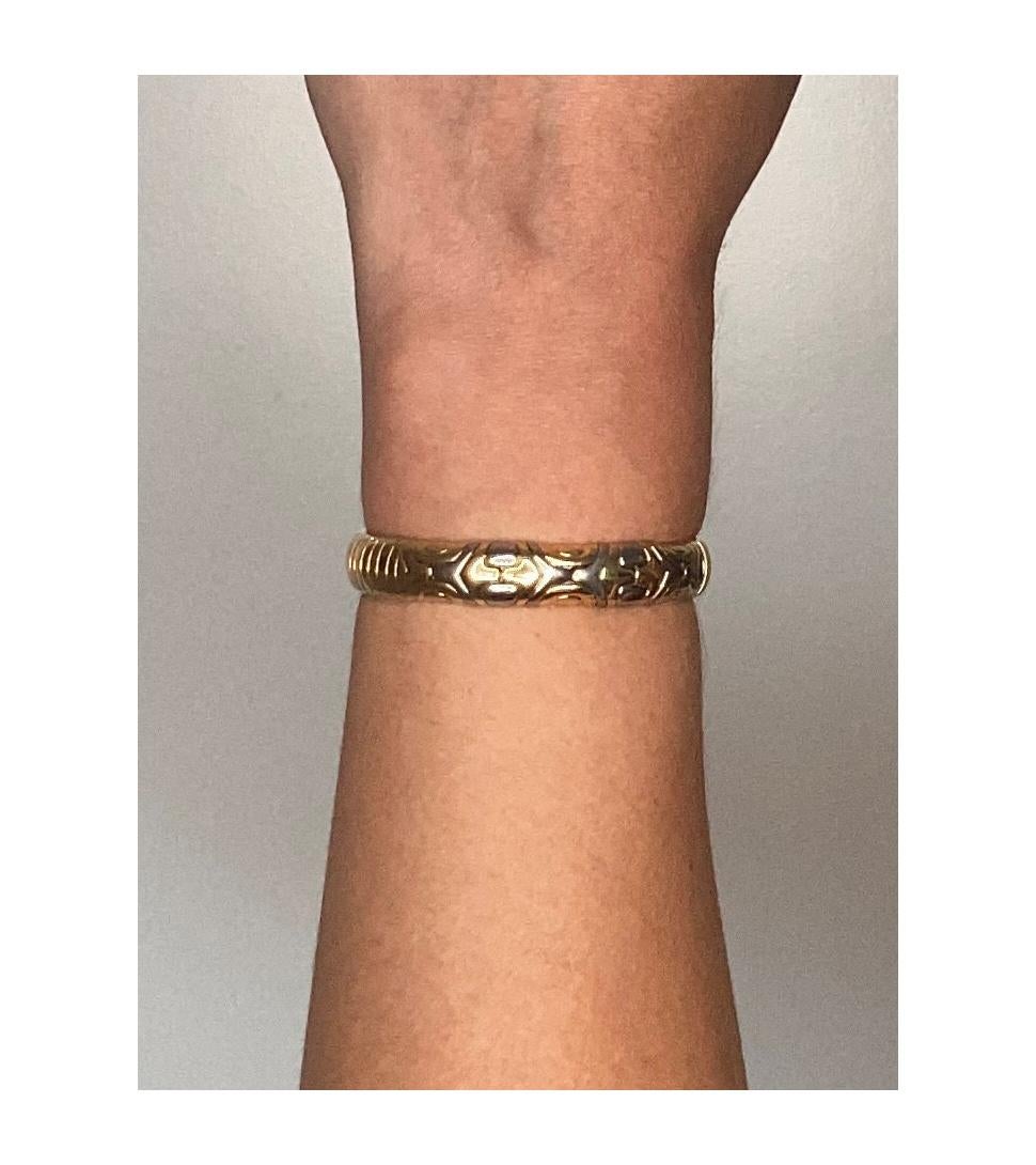 Bvlgari Roma Classic Alveare Cuff Bracelet in Solid 18Kt Yellow Gold and Steel In Excellent Condition In Miami, FL