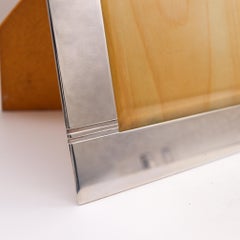 Bvlgari Roma Classic Desk Large Picture Frame in .925 Sterling Silver and Wood