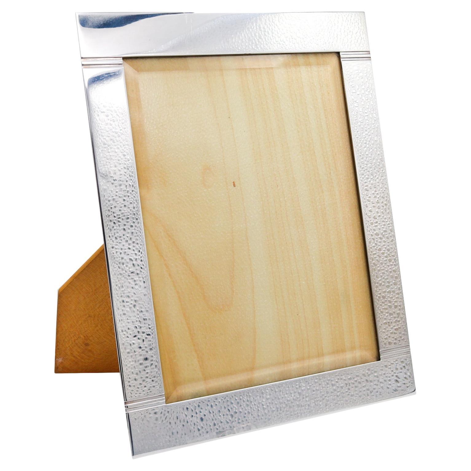 Bvlgari Roma Classic Desk Large Picture Frame in .925 Sterling Silver and Wood For Sale