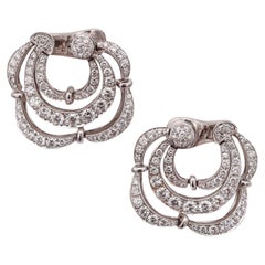 Bvlgari Roma Clips Earrings in 18 Kt White Gold with 5.76 Cts in VS Diamonds