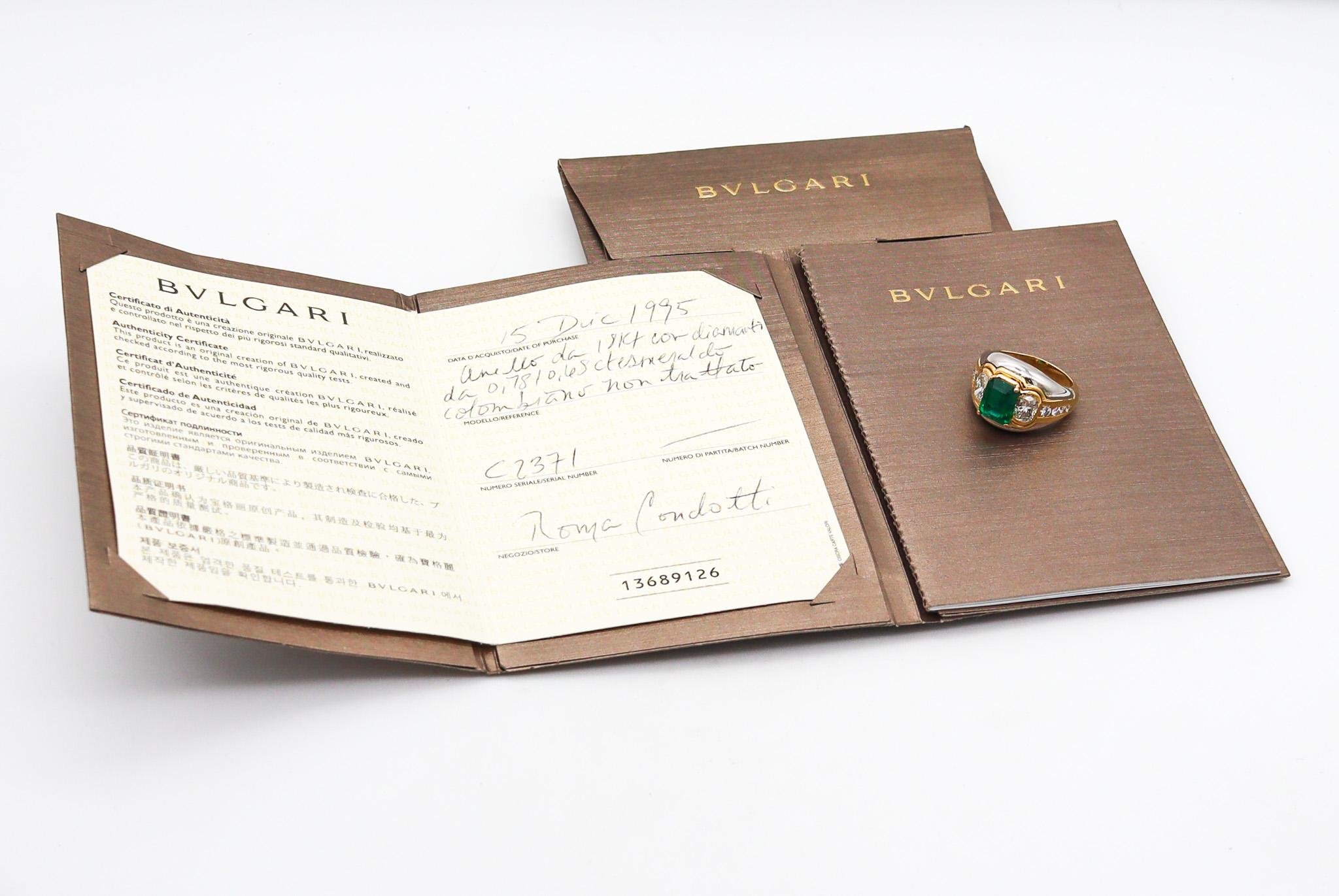 Bvlgari Roma Cocktail Ring In 18Kt Gold With 4.58 Ctw In Diamonds And Emerald 1