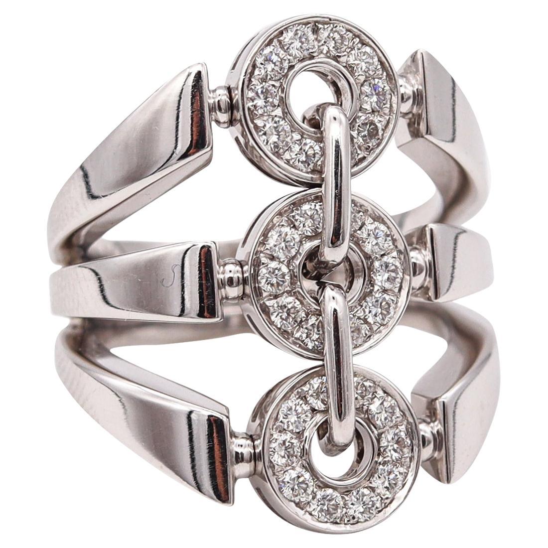 Bvlgari Roma Cocktail Ring in 18Kt White Gold with VS Round Diamonds