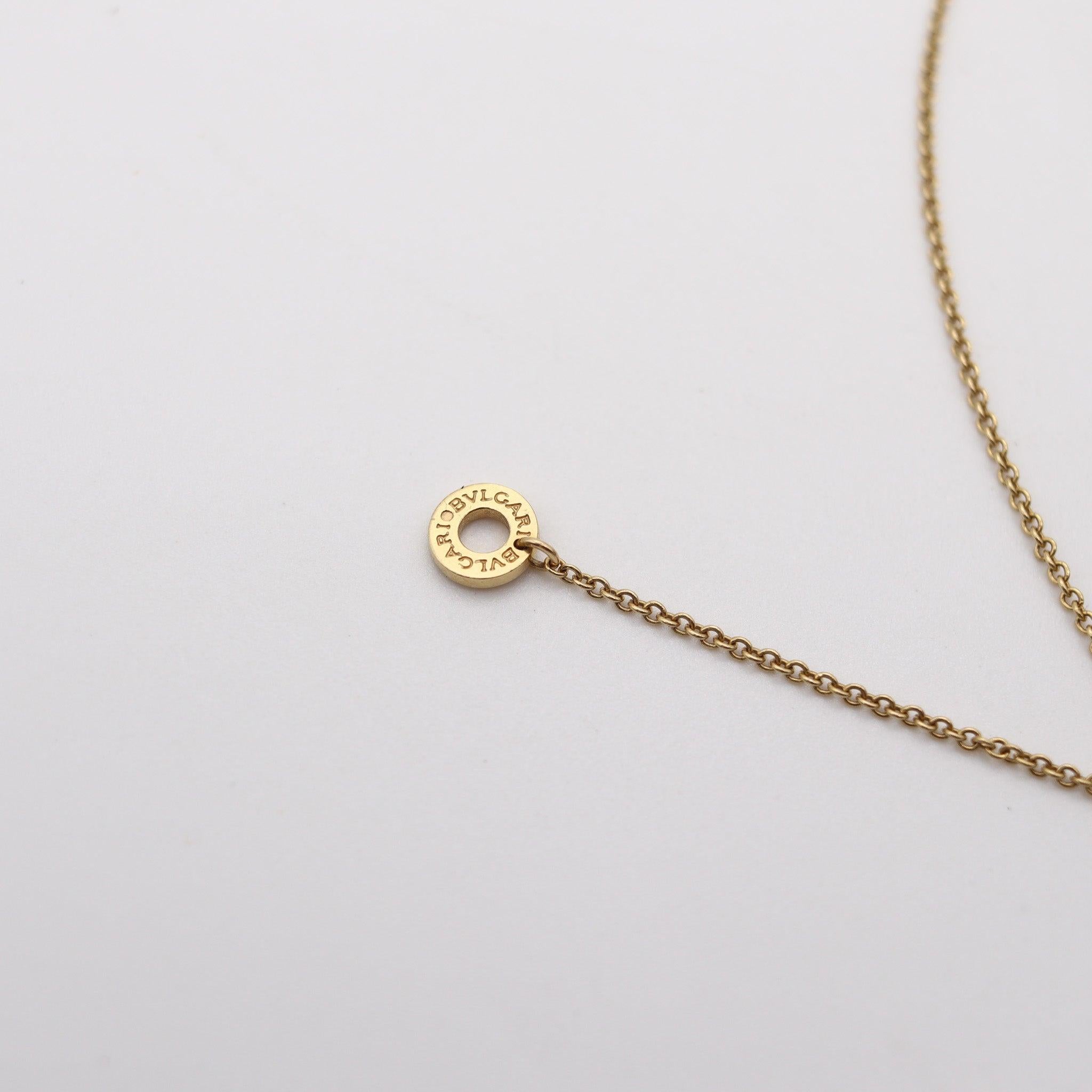BVLGARI Roma Divas Necklace Chain In 18Kt Yellow Gold With Turquoise & Diamond In Excellent Condition For Sale In Miami, FL