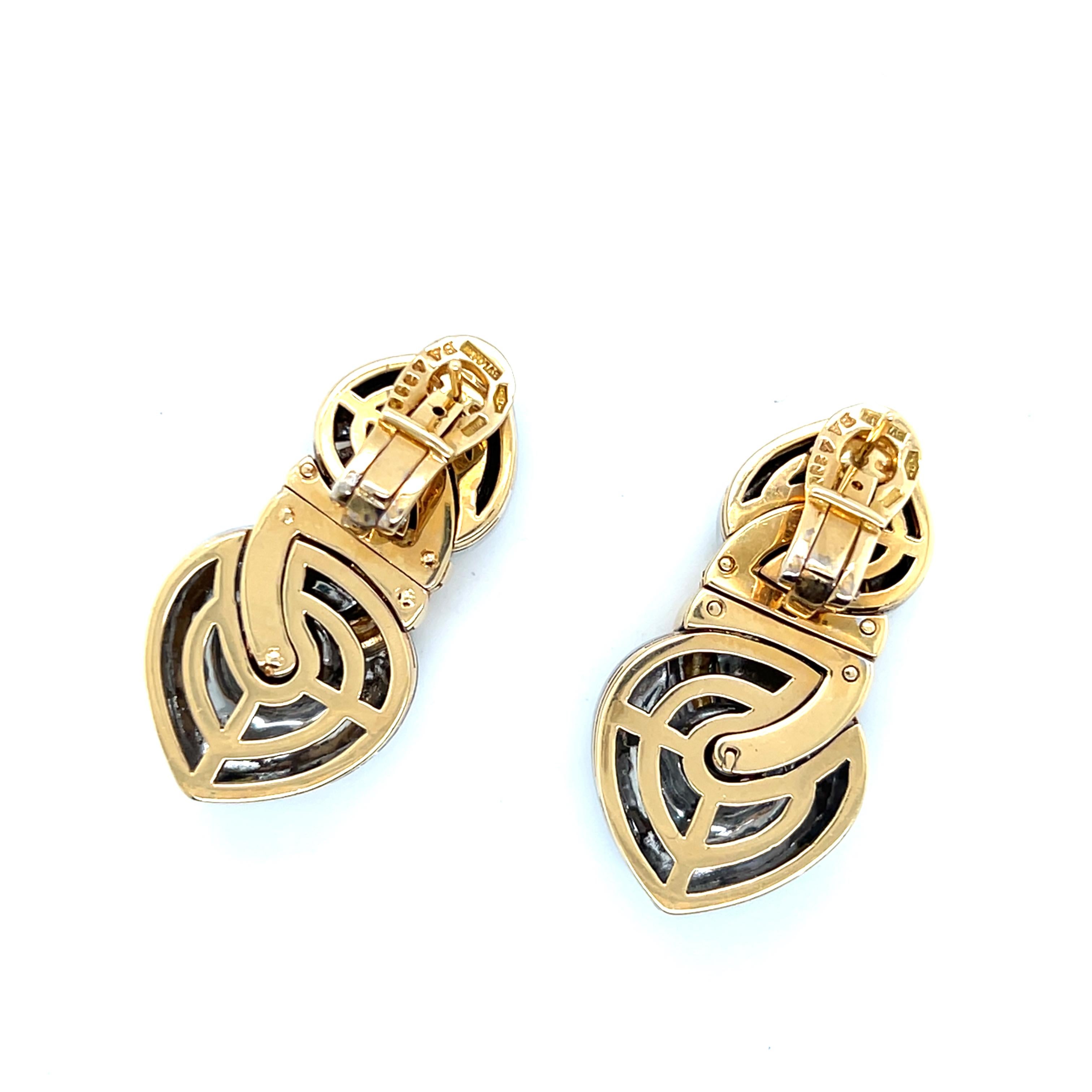 Women's Bvlgari Roma Doppio Cuore Drop Earrings in 18 Karat Two Tone Gold