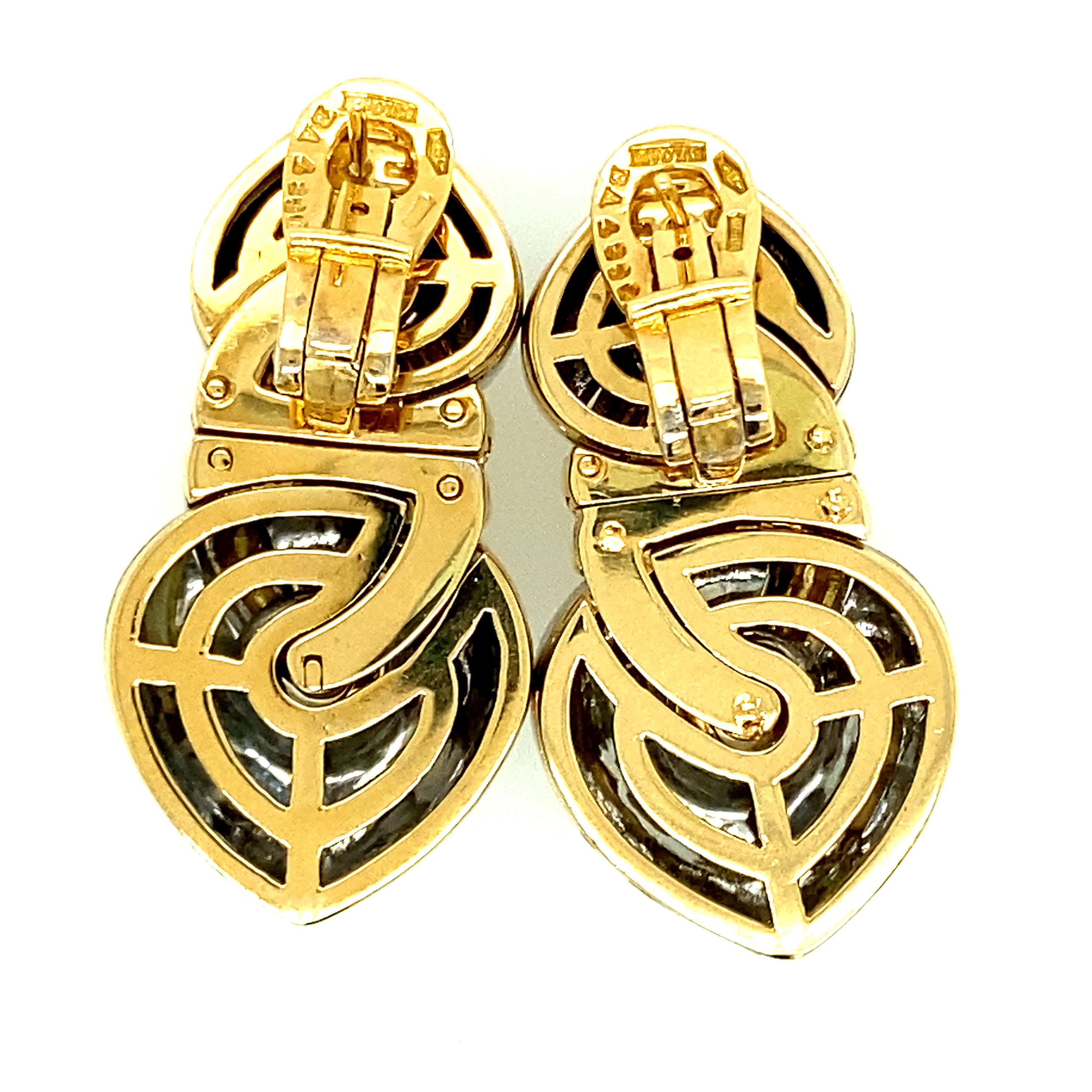 Bvlgari Roma Doppio Cuore Drop Earrings in 18 Karat Two Tone Gold 1