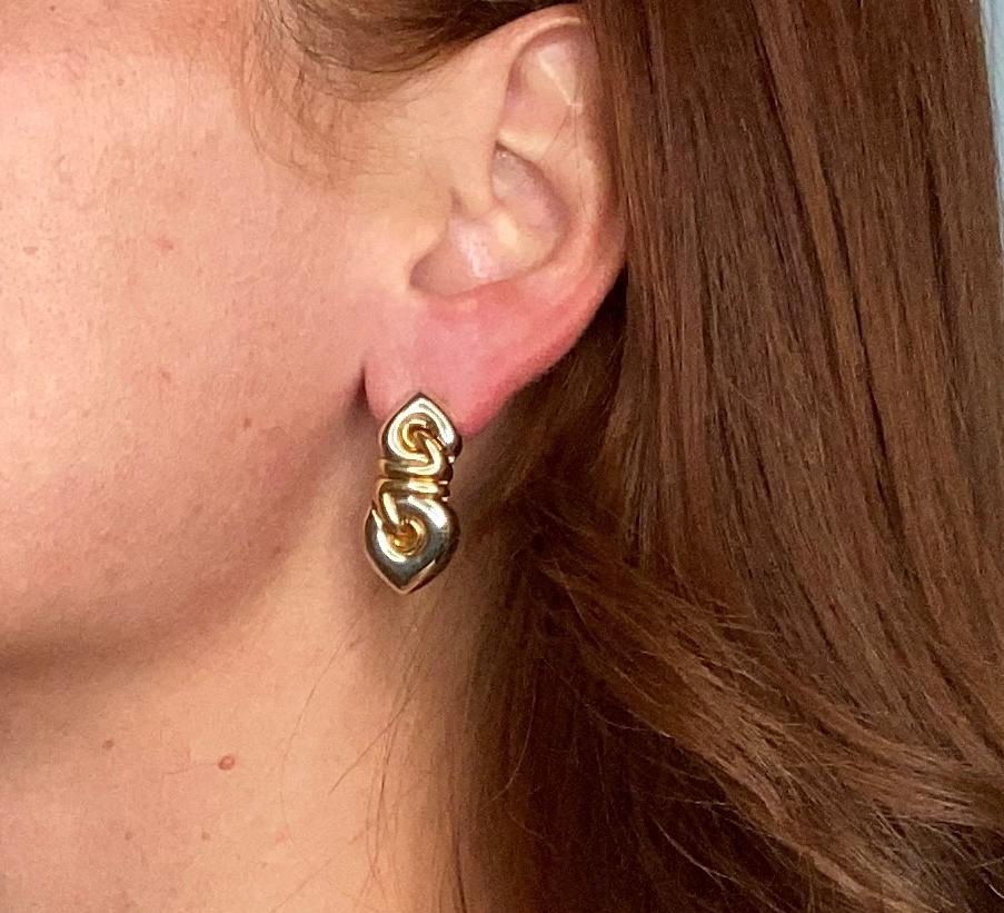 Bvlgari Roma Doppio Cuore Drop Earrings in Two Tones of 18Kt Gold 2