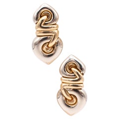 Bvlgari Roma Doppio Cuore Drop Earrings in Two Tones of 18Kt Gold