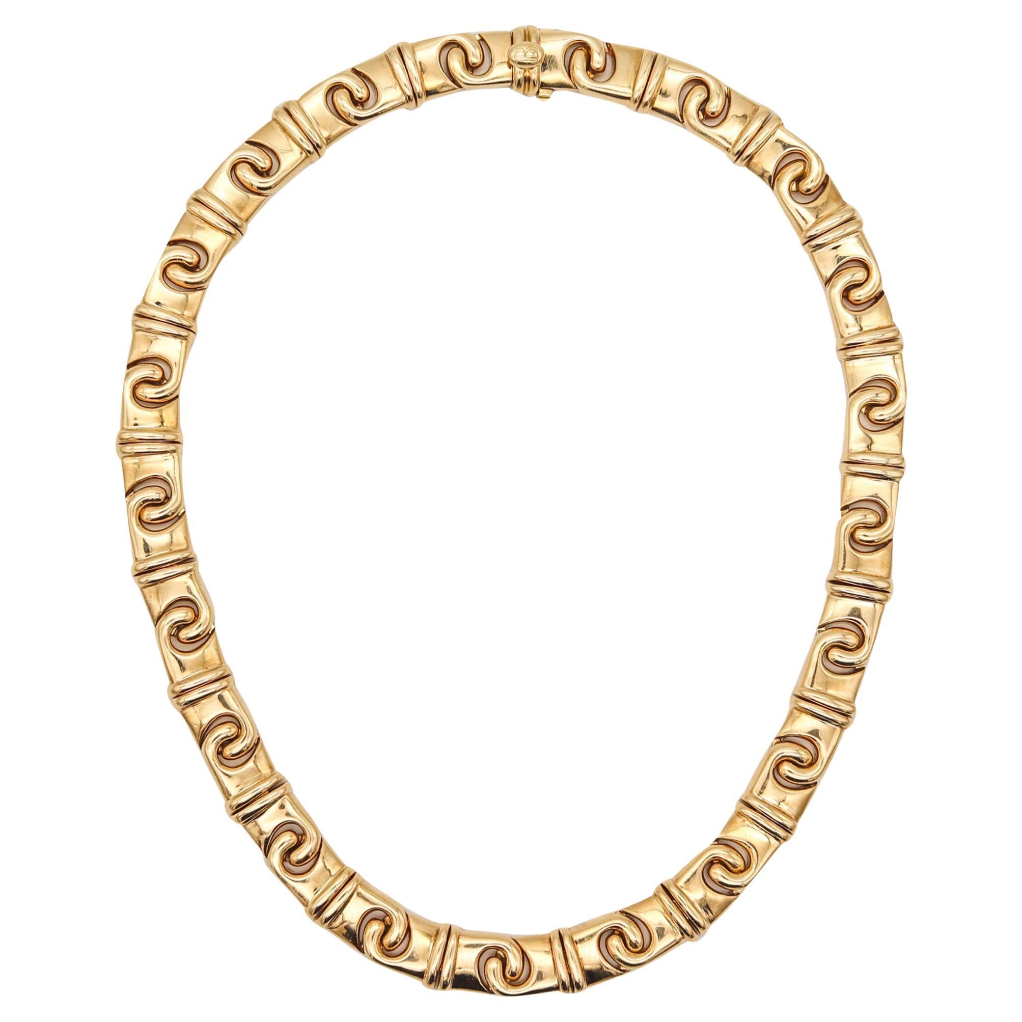 Bvlgari Roma Doppio Gliederhalskette aus massivem 18 Karat Gelbgold