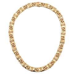 Bvlgari Roma Doppio Links Collar Necklace In Solid 18Kt Yellow Gold