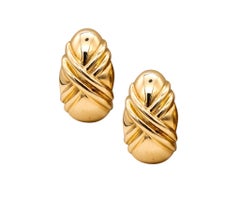 Bvlgari Roma Double X Clips on Earrings in Solid 18kt Yellow Gold