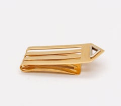 Bvlgari Roma Geometric Money Clip In Solid Yellow & White 18Kt Gold