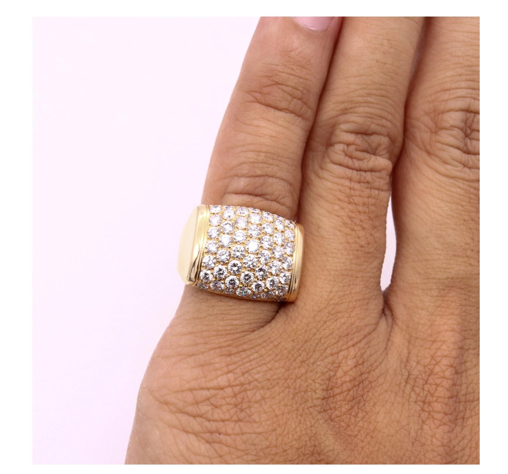 Bvlgari Roma Millenia Cocktail Ring in 18Kt Gold with 3.18 Cts in VS Diamonds For Sale 1